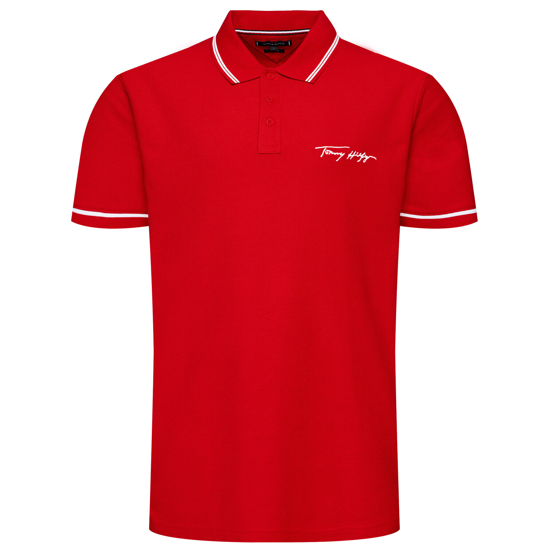 Tommy Hilfiger Tricou polo Signature MW0MW17806 Roșu Casual Fit - Pled.ro