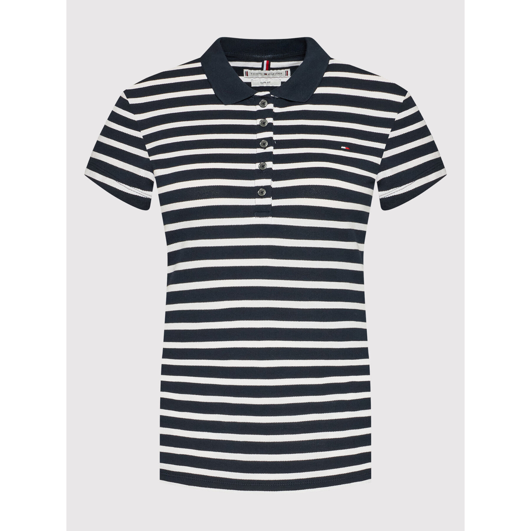 Tommy Hilfiger Tricou polo Sleeve WW0WW27151 Bleumarin Slim Fit - Pled.ro