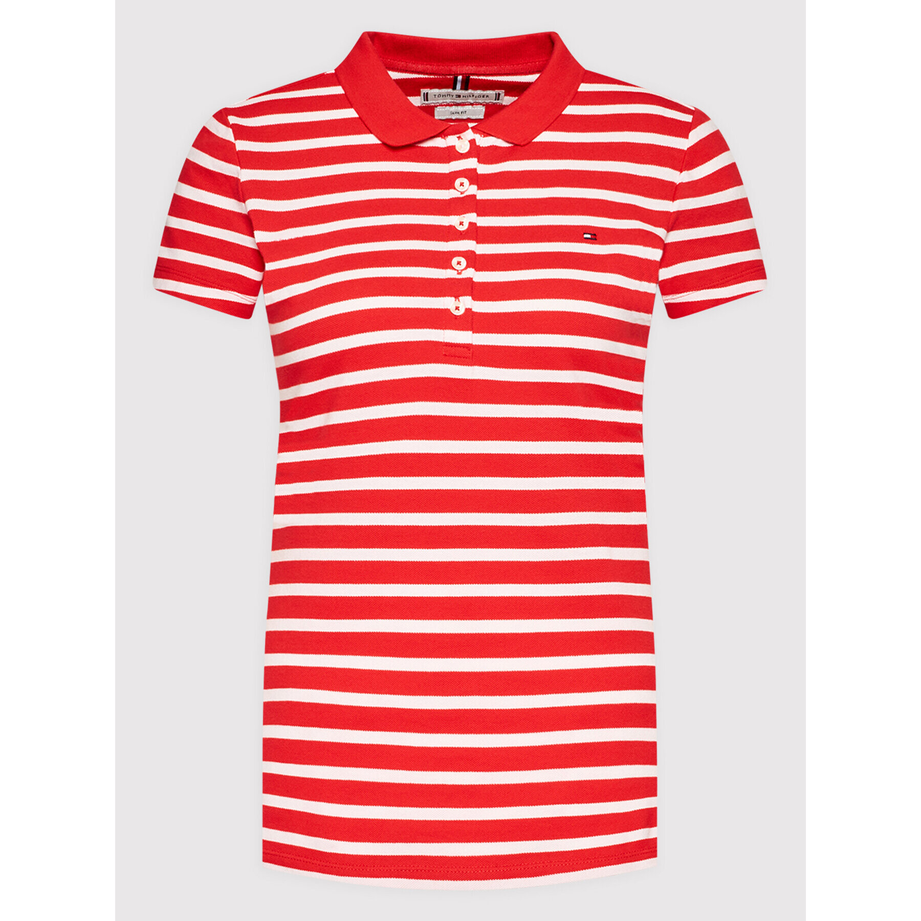 Tommy Hilfiger Tricou polo Sleeve WW0WW27151 Roșu Slim Fit - Pled.ro