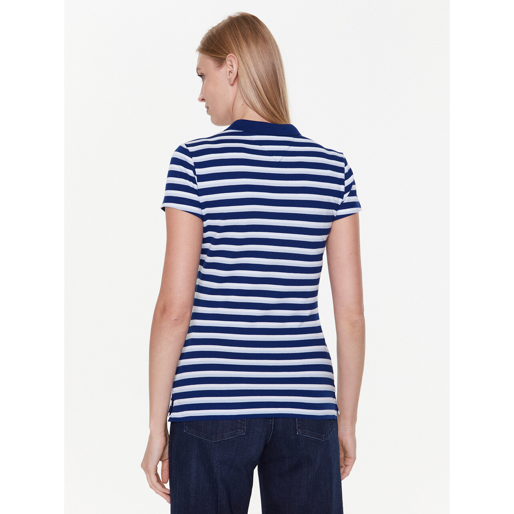 Tommy Hilfiger Tricou polo Stripe WW0WW27151 Bleumarin Slim Fit - Pled.ro