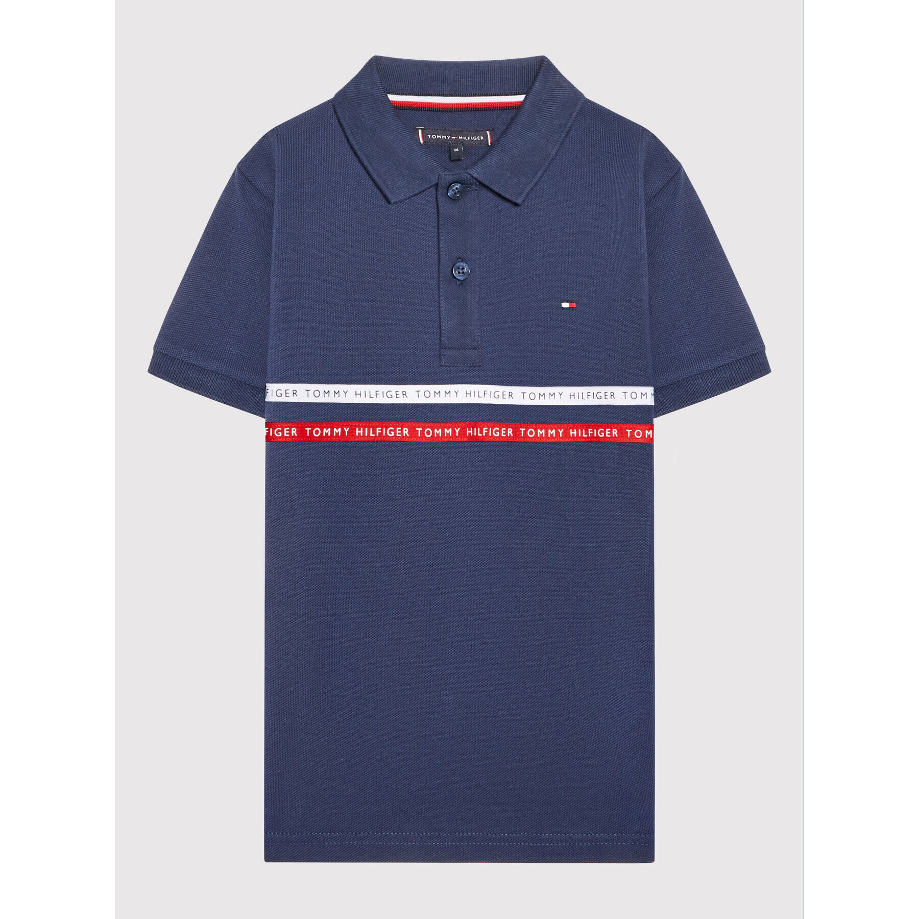 Tommy Hilfiger Tricou polo Tape KB0KB07366 M Bleumarin Regular Fit - Pled.ro