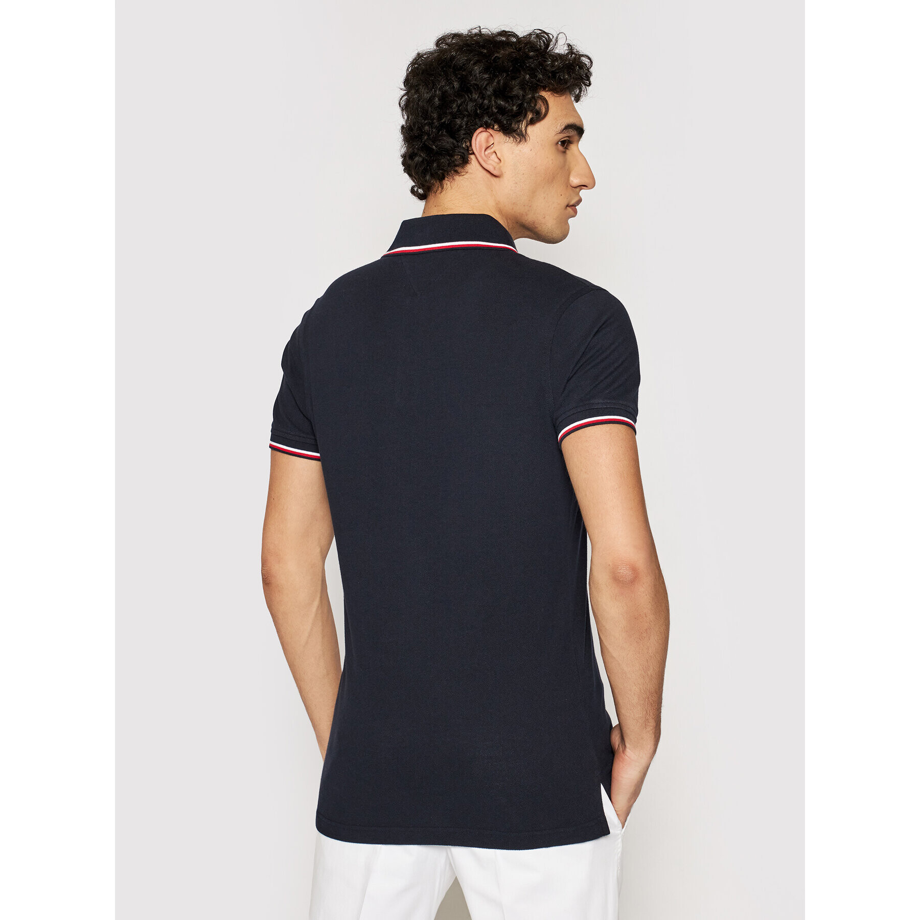 Tommy Hilfiger Tricou polo Tipped MW0MW13080 Bleumarin Slim Fit - Pled.ro