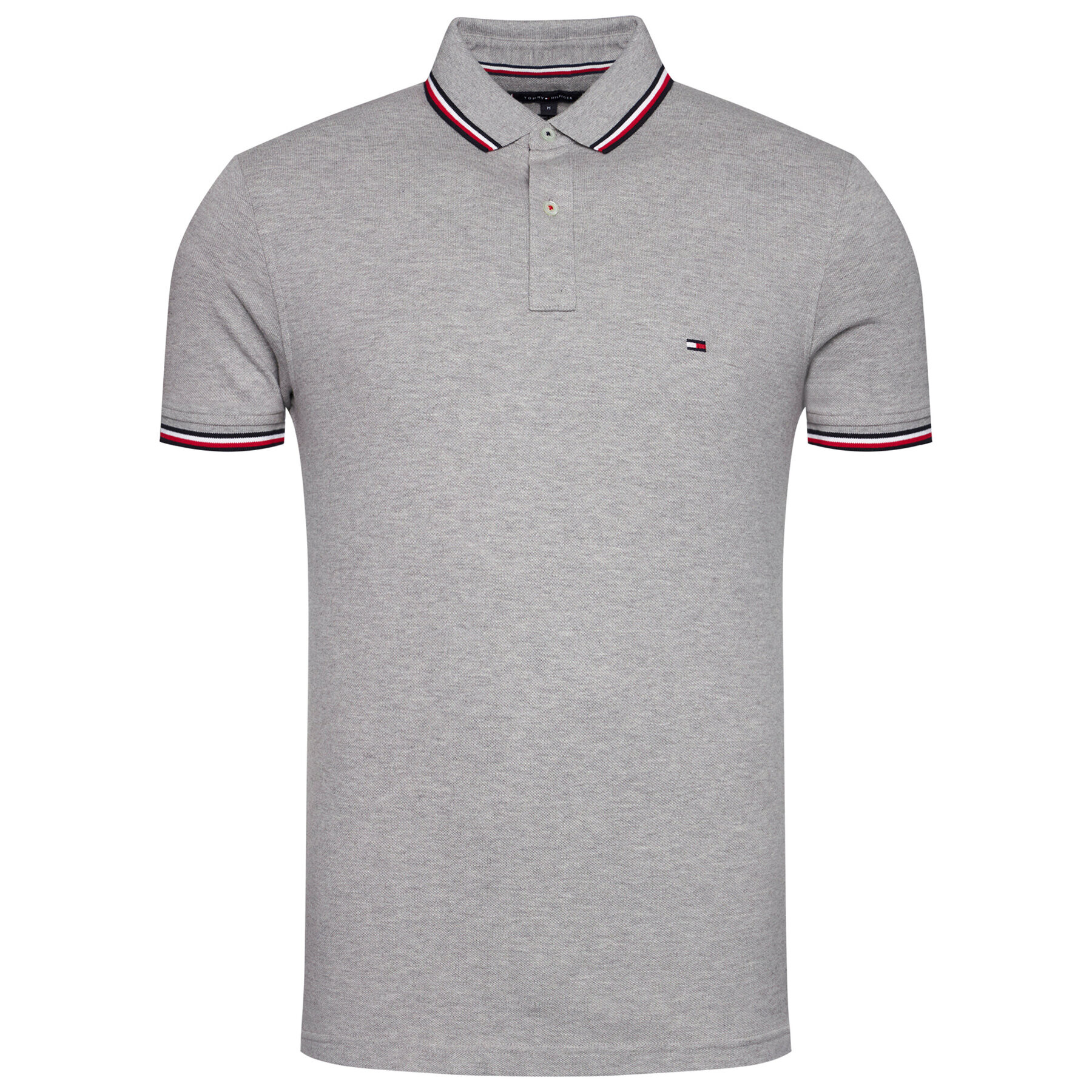 Tommy Hilfiger Tricou polo Tipped MW0MW13080 Gri Slim Fit - Pled.ro