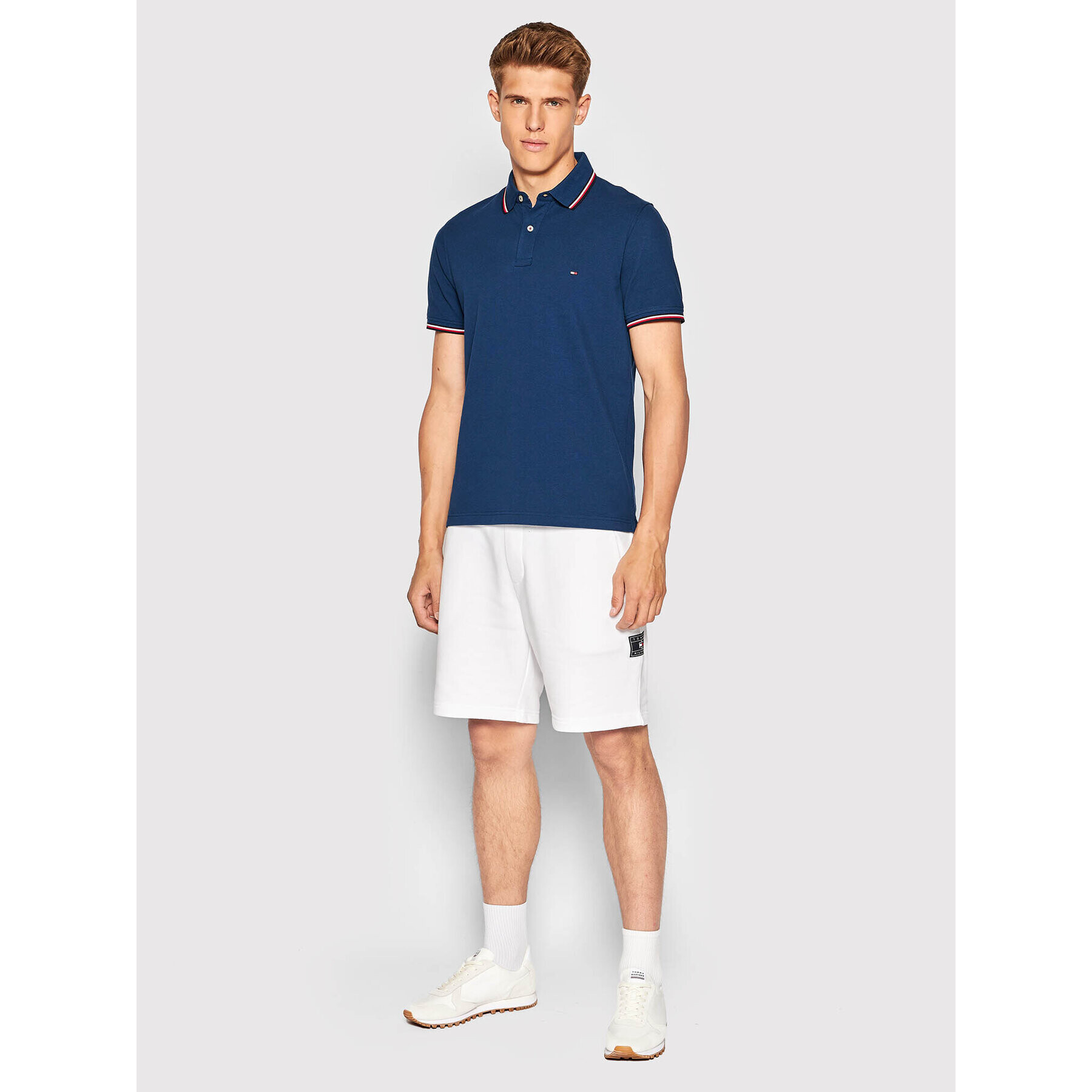 Tommy Hilfiger Tricou polo Tipped MW0MW16054 Bleumarin Slim Fit - Pled.ro