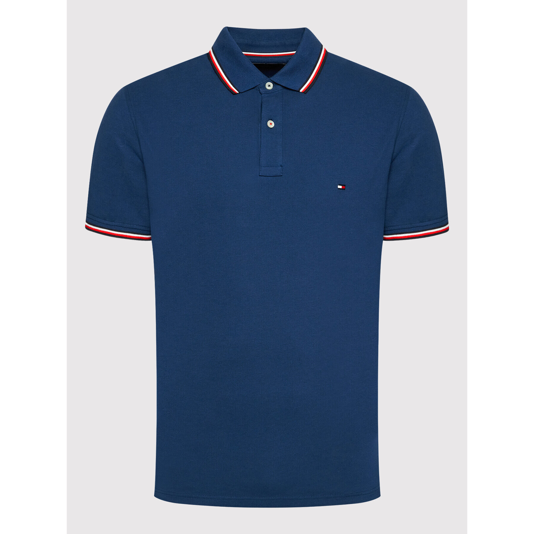 Tommy Hilfiger Tricou polo Tipped MW0MW16054 Bleumarin Slim Fit - Pled.ro