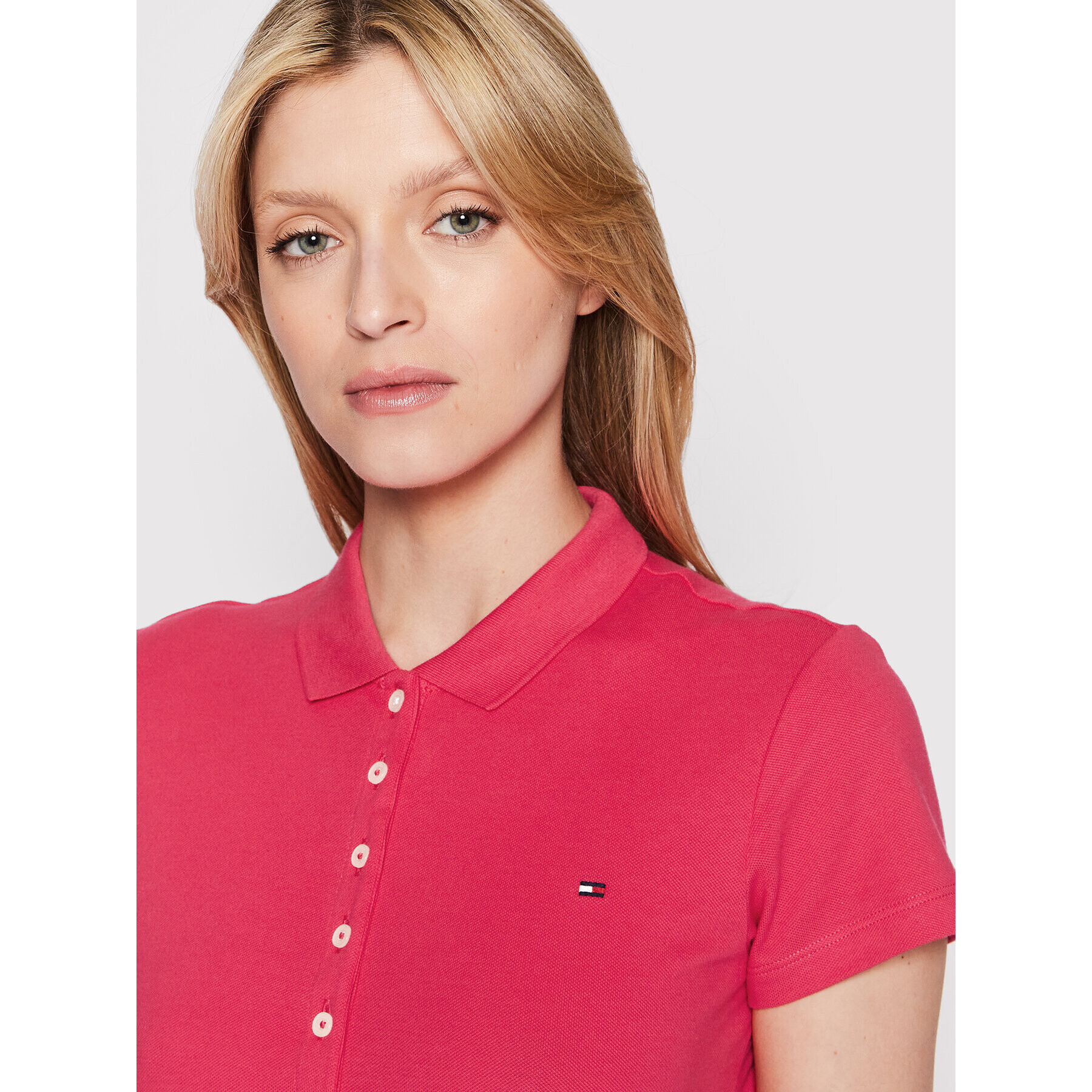 Tommy Hilfiger Tricou polo WW0WW27947 Roz Slim Fit - Pled.ro