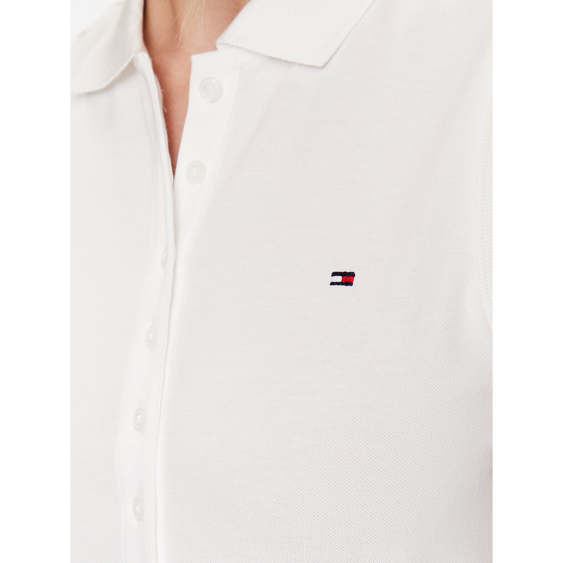 Tommy Hilfiger Tricou polo WW0WW37819 Alb Slim Fit - Pled.ro