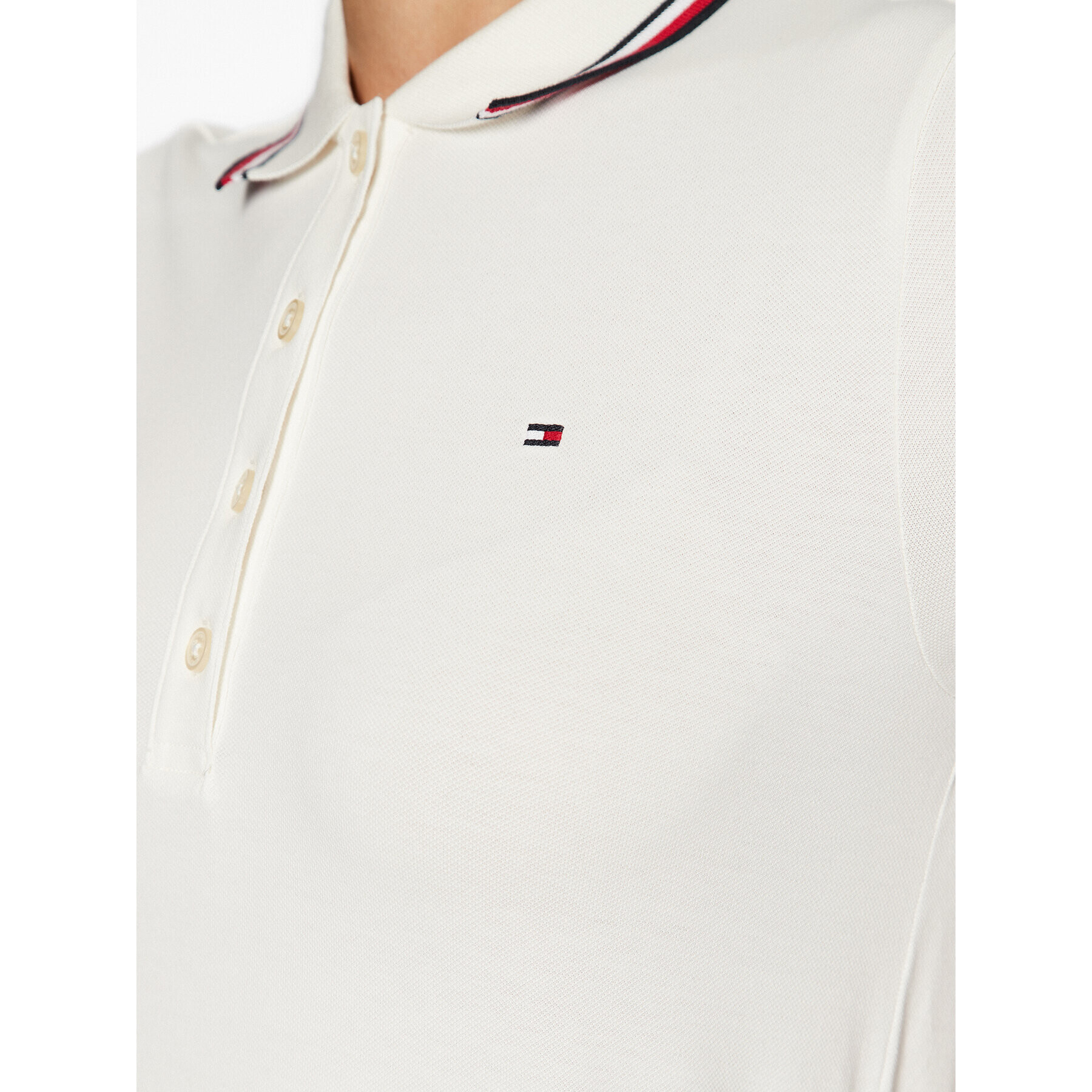 Tommy Hilfiger Tricou polo WW0WW37821 Écru Regular Fit - Pled.ro