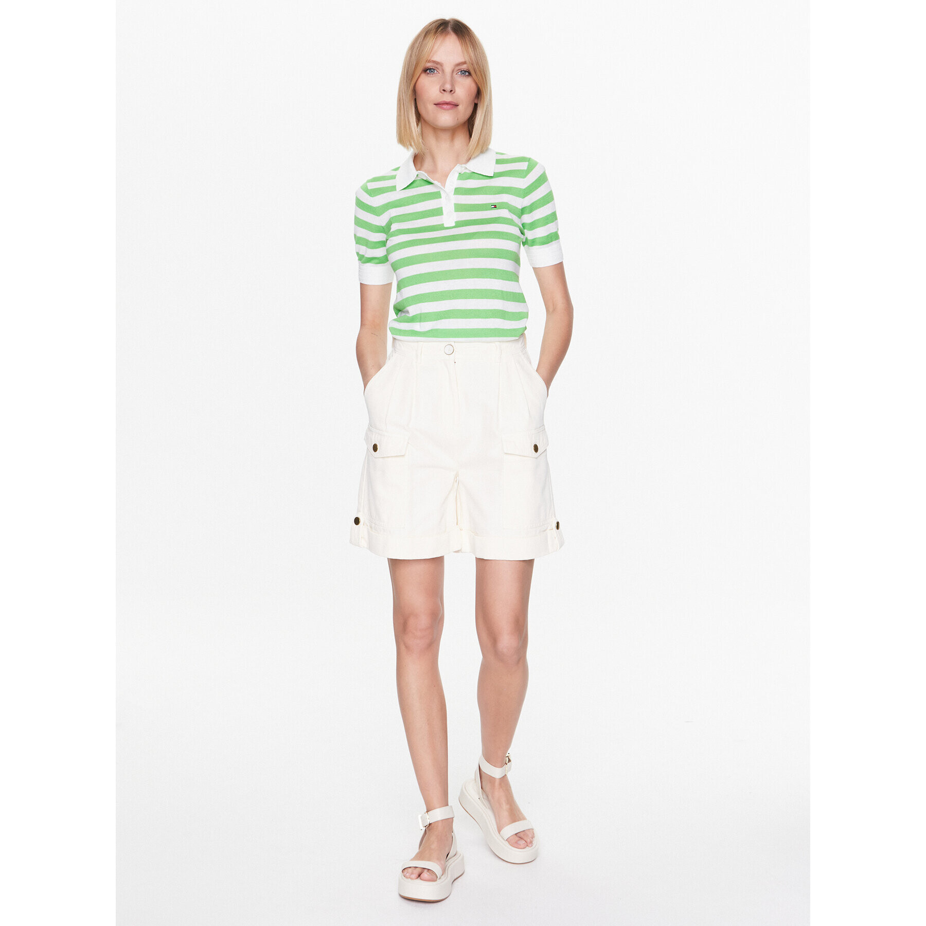 Tommy Hilfiger Tricou polo WW0WW37937 Verde Regular Fit - Pled.ro