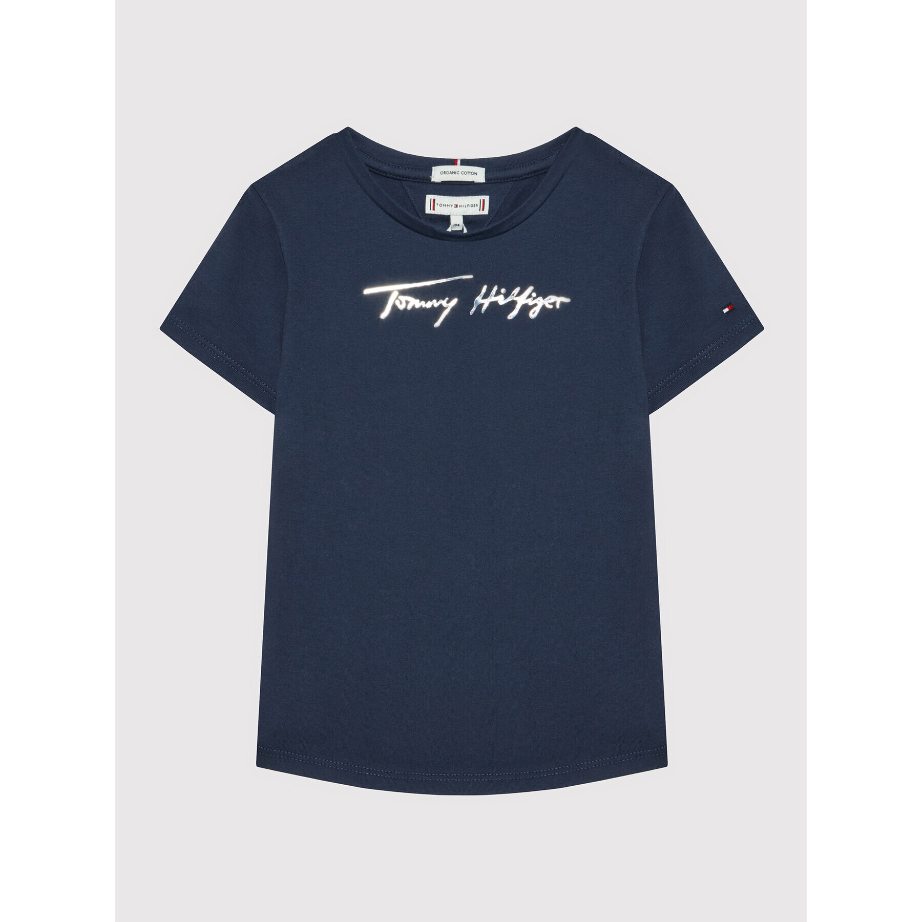 Tommy Hilfiger Tricou Script Print KG0KG06301 M Bleumarin Regular Fit - Pled.ro