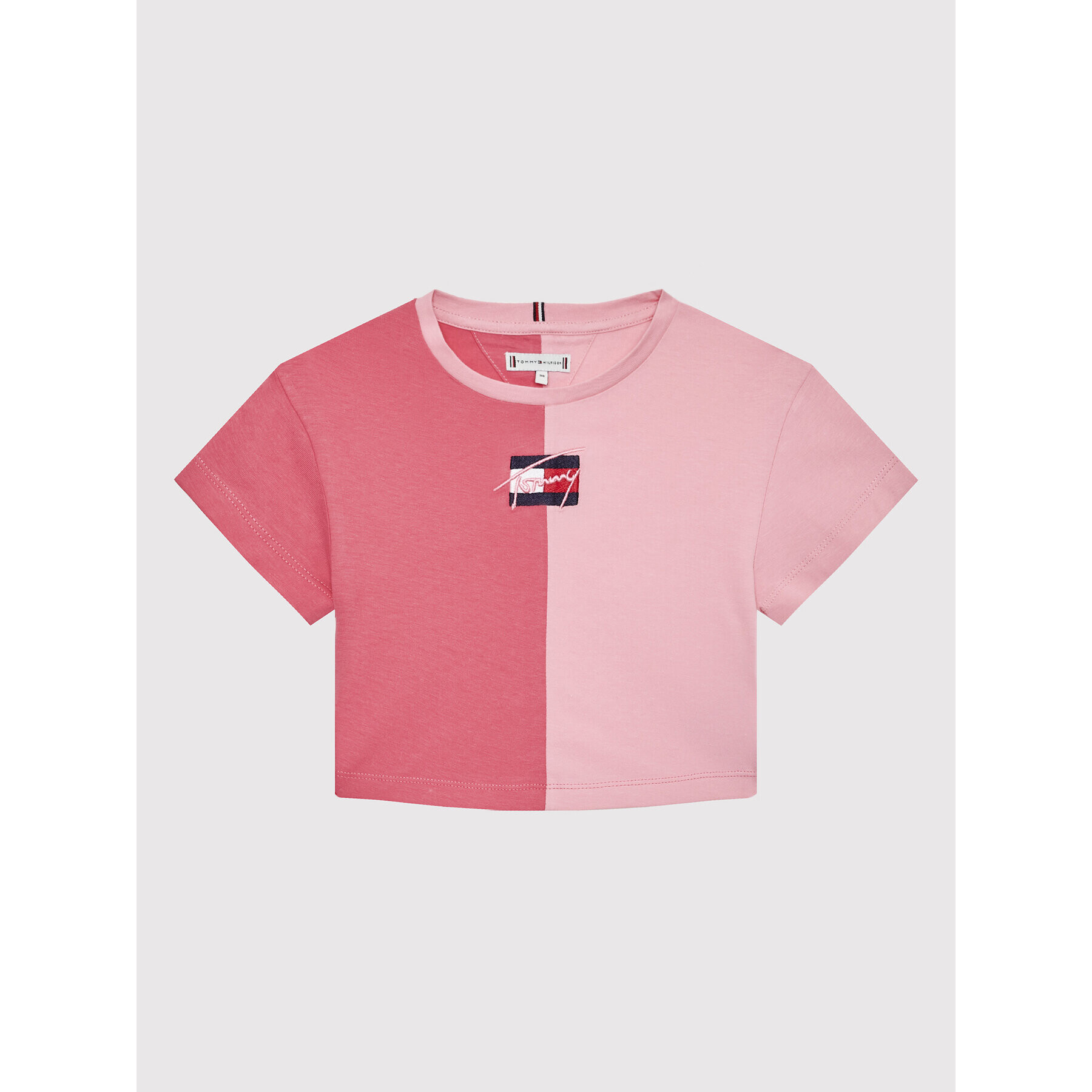 Tommy Hilfiger Tricou Two Tone KG0KG06580 Roz Relaxed Fit - Pled.ro