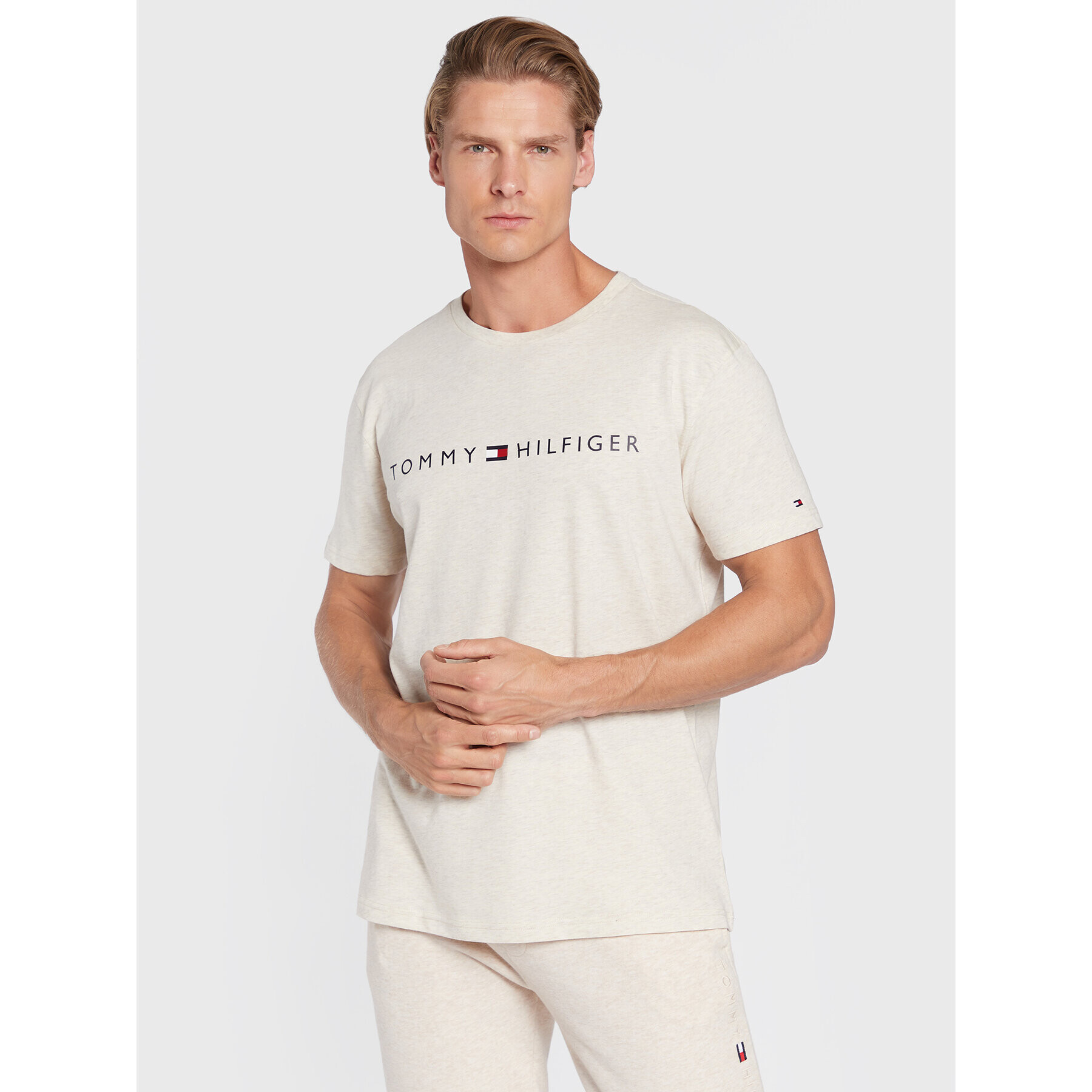 Tommy Hilfiger Tricou UM0UM01434 Bej Regular Fit - Pled.ro