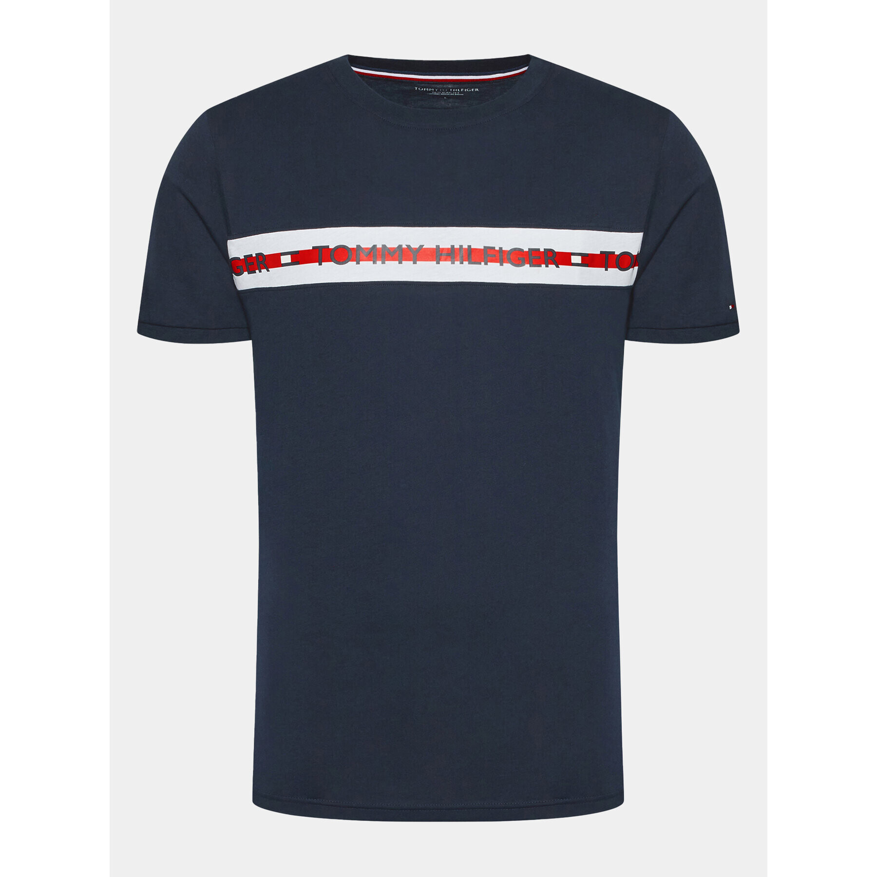 Tommy Hilfiger Tricou UM0UM01915 Bleumarin Regular Fit - Pled.ro