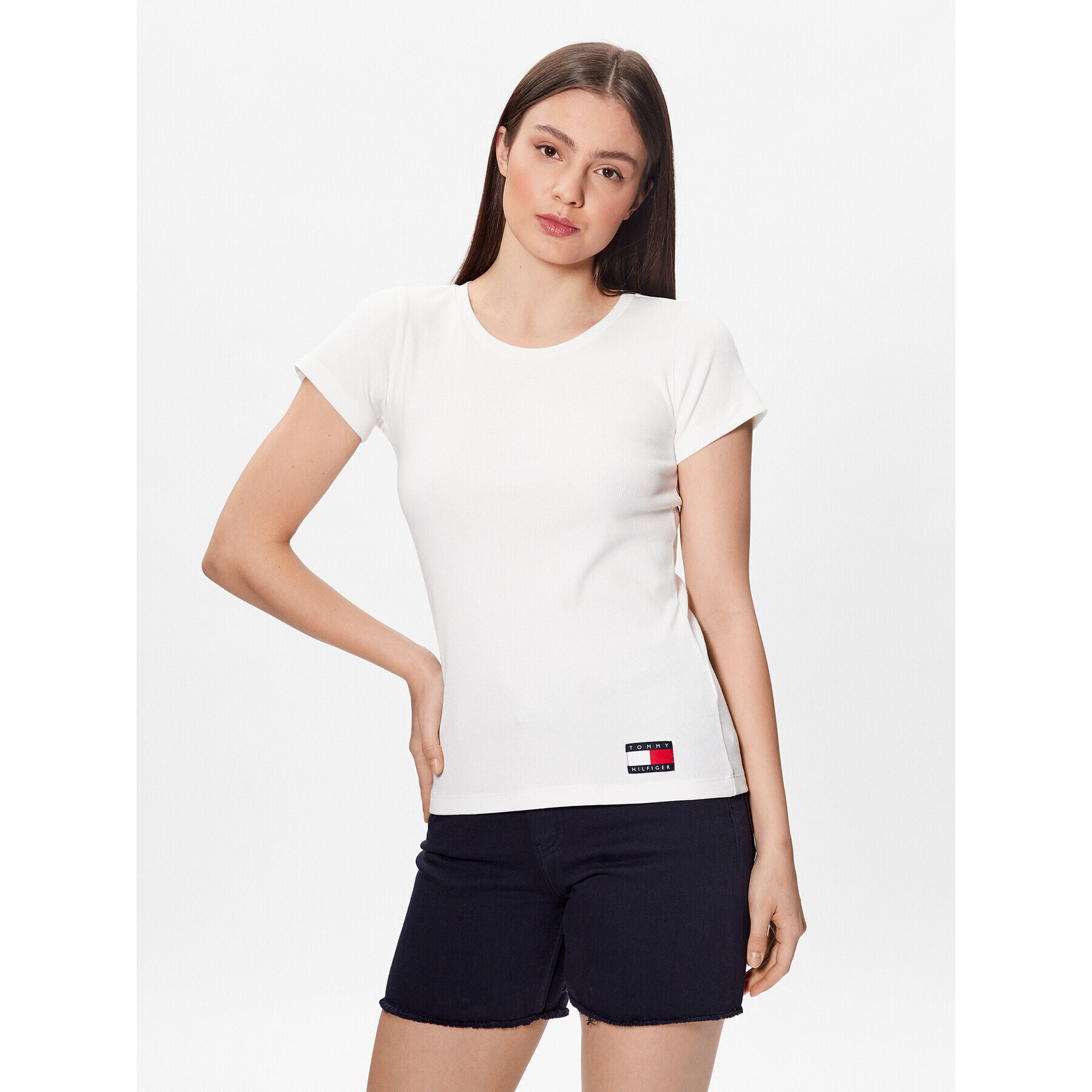 Tommy Hilfiger Tricou UW0UW04397 Écru Regular Fit - Pled.ro