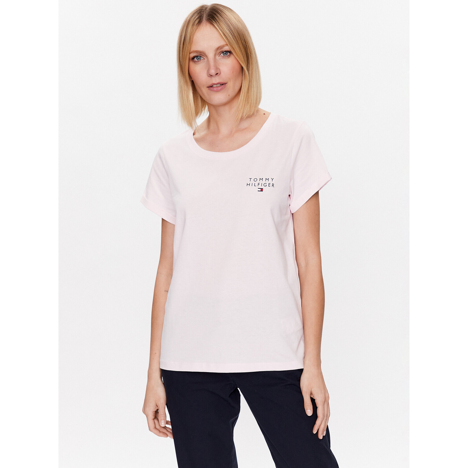 Tommy Hilfiger Tricou UW0UW04525 Roz Relaxed Fit - Pled.ro