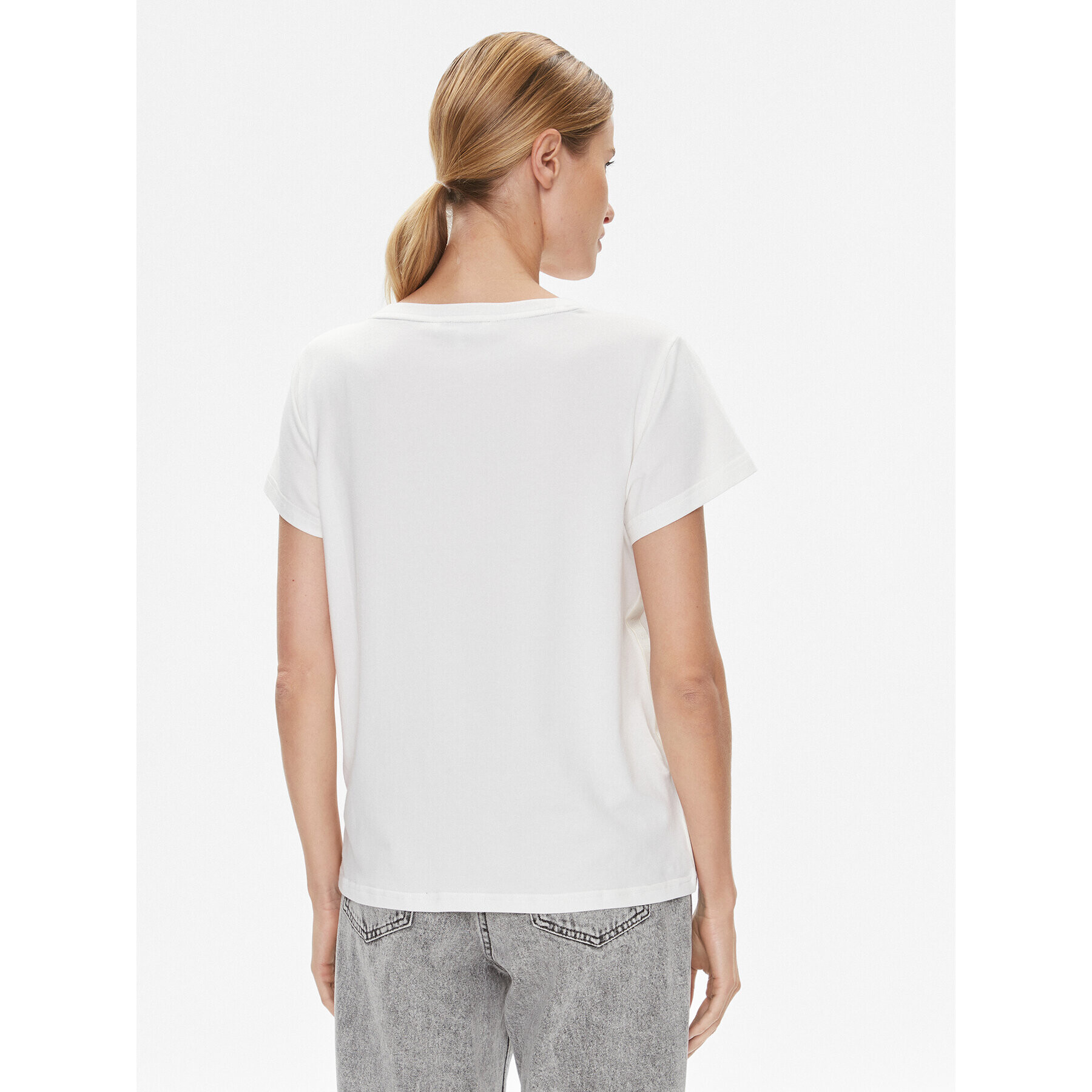 Tommy Hilfiger Tricou UW0UW04873 Alb Relaxed Fit - Pled.ro