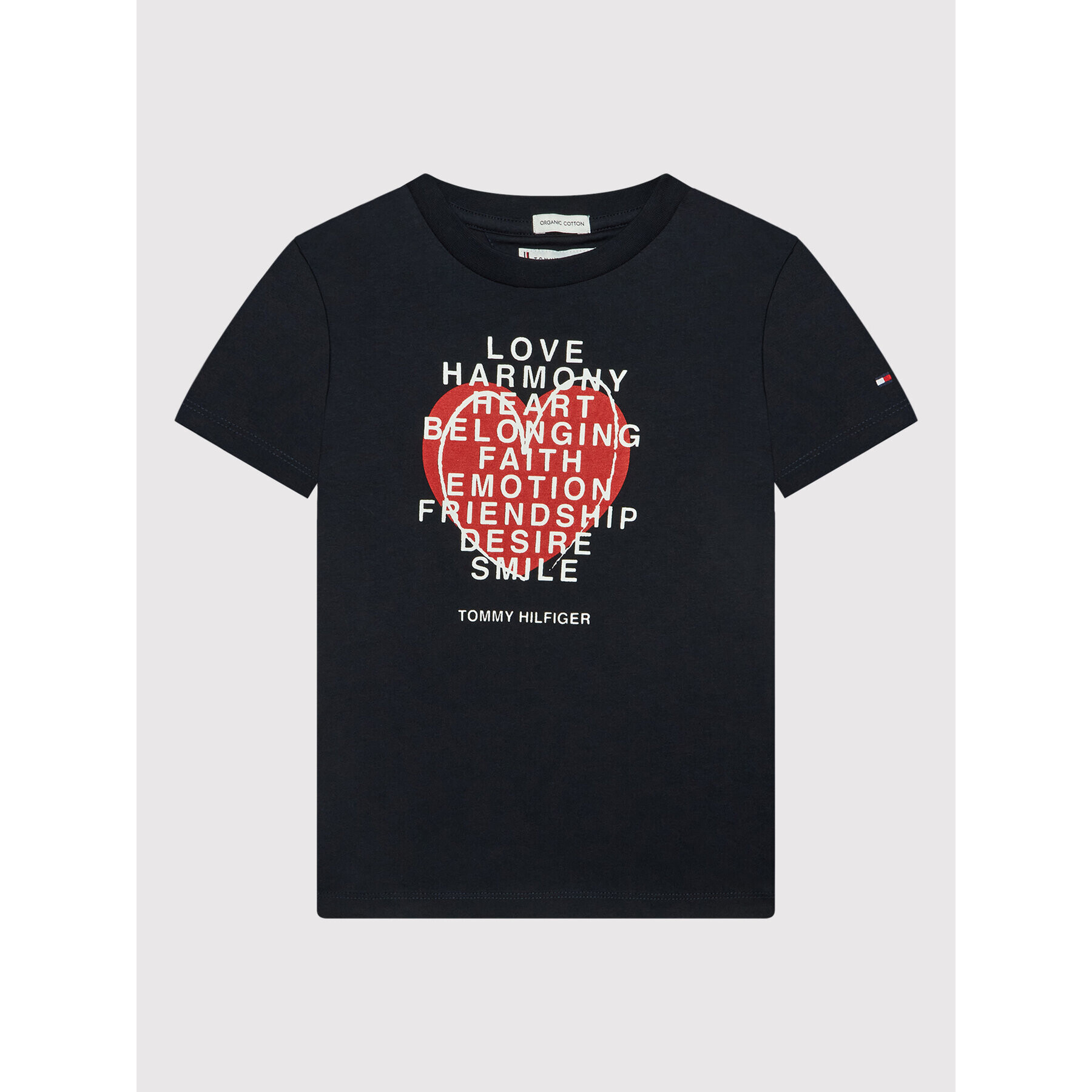 Tommy Hilfiger Tricou Valentines Day KS0KS00259 Bleumarin Regular Fit - Pled.ro