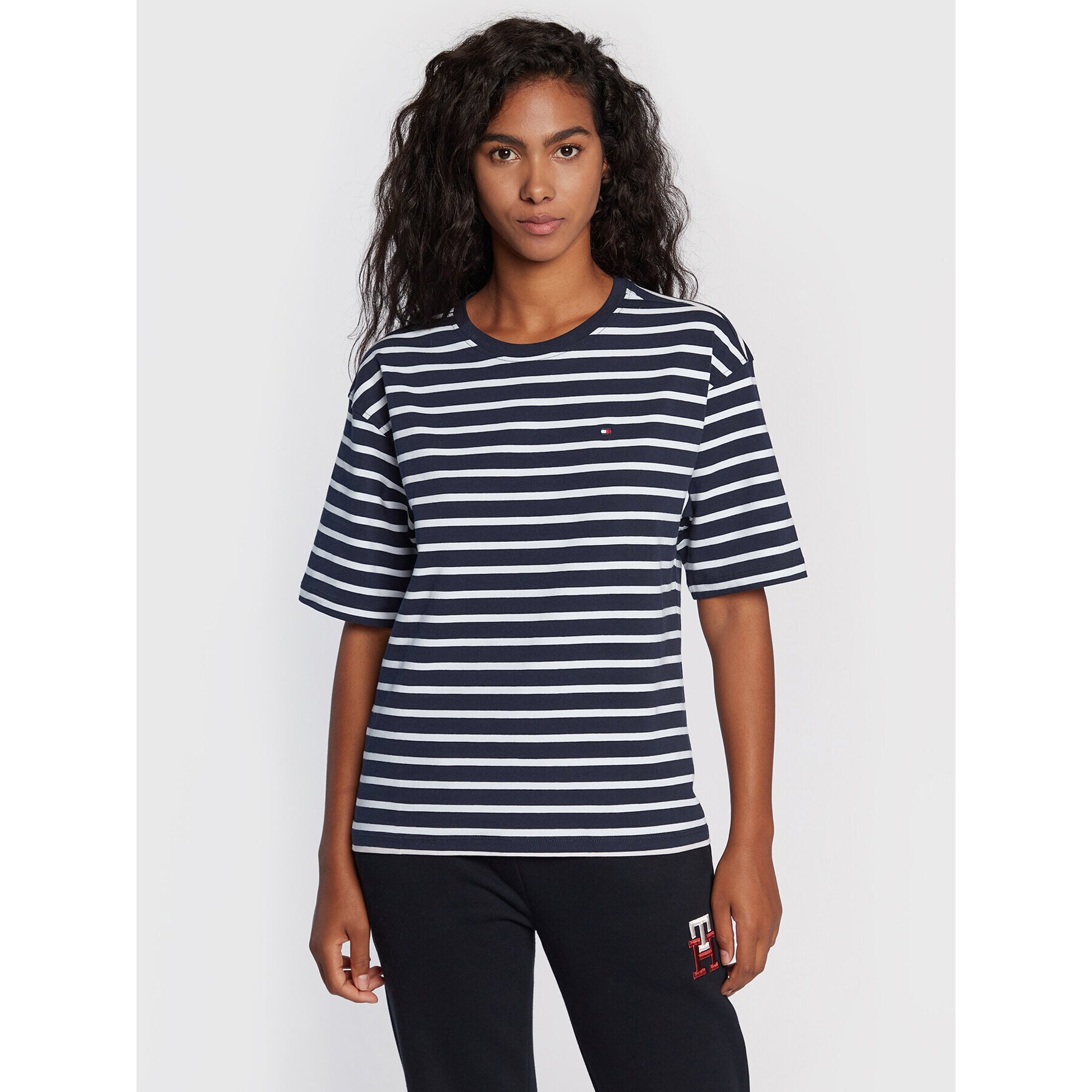 Tommy Hilfiger Tricou WW0WW31672 Bleumarin Relaxed Fit - Pled.ro