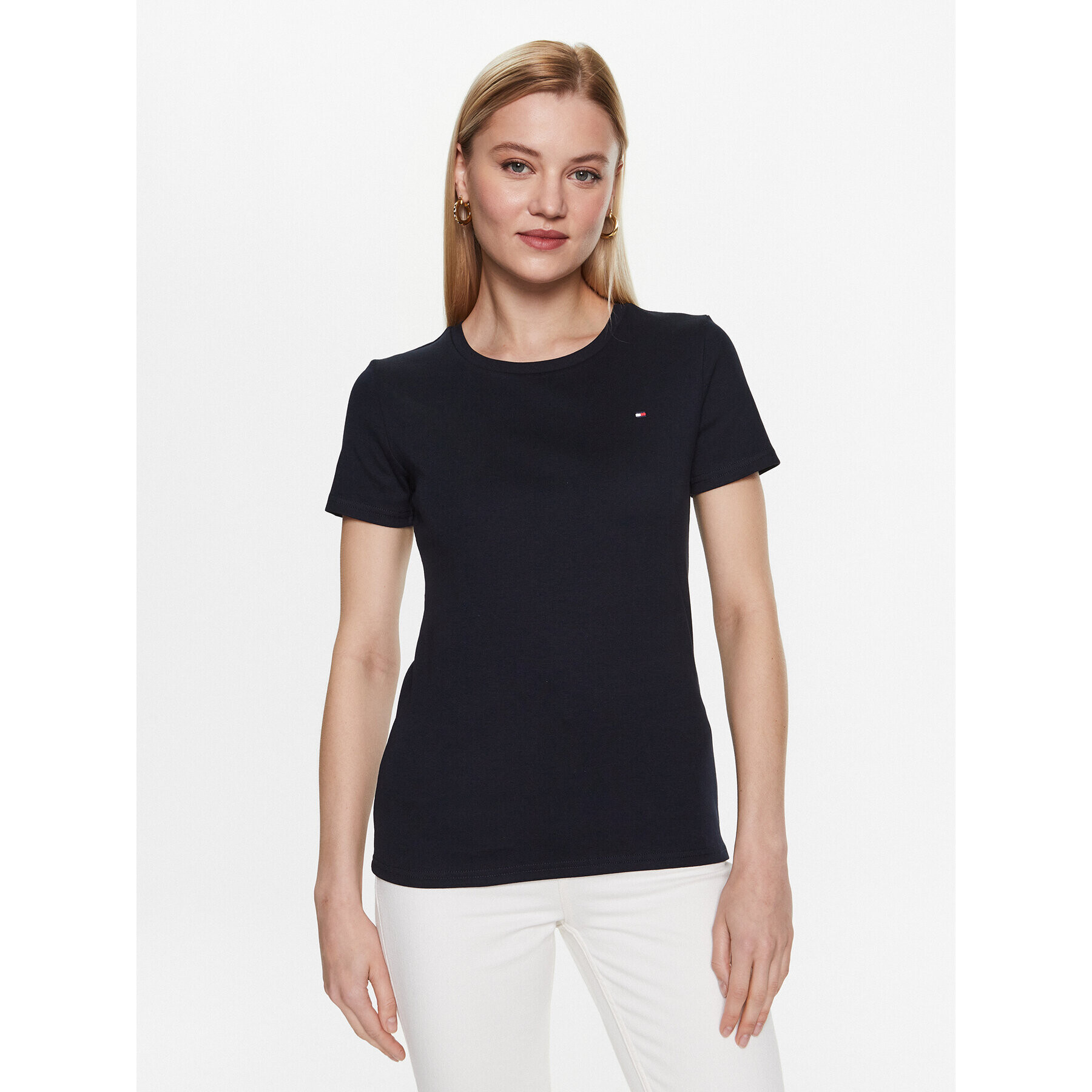 Tommy Hilfiger Tricou WW0WW37882 Bleumarin Regular Fit - Pled.ro