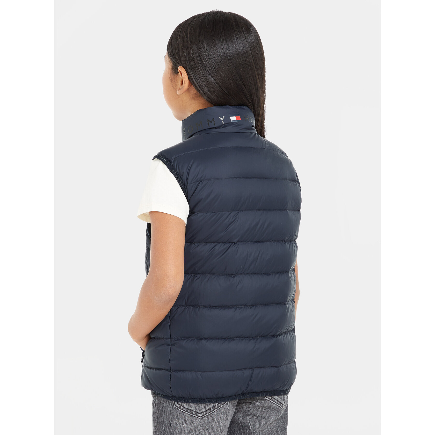 Tommy Hilfiger Vestă Essential Light down Yest KS0KS00439 Bleumarin Regular Fit - Pled.ro