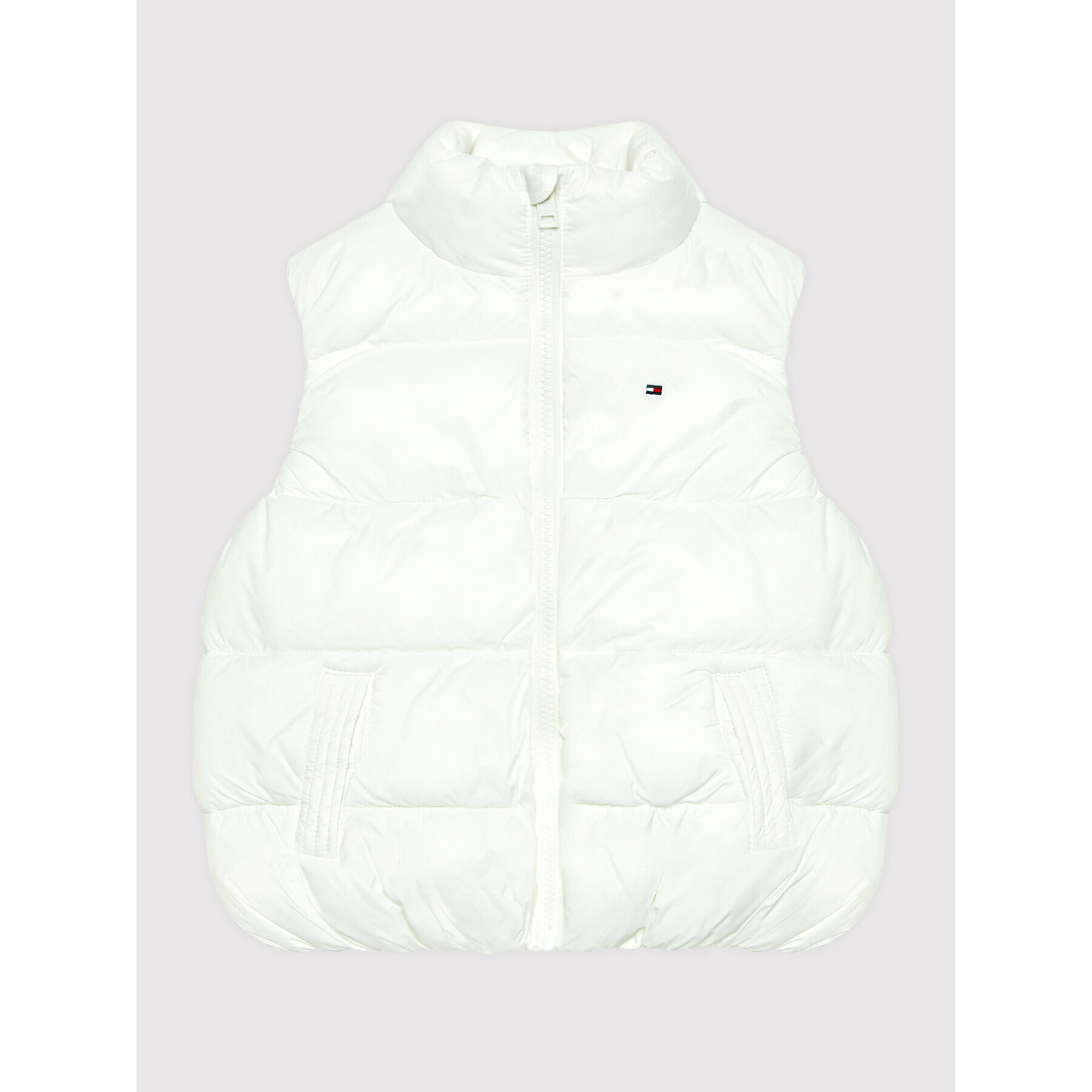 Tommy Hilfiger Vestă Puffer Vest KG0KG06280 D Alb Regular Fit - Pled.ro