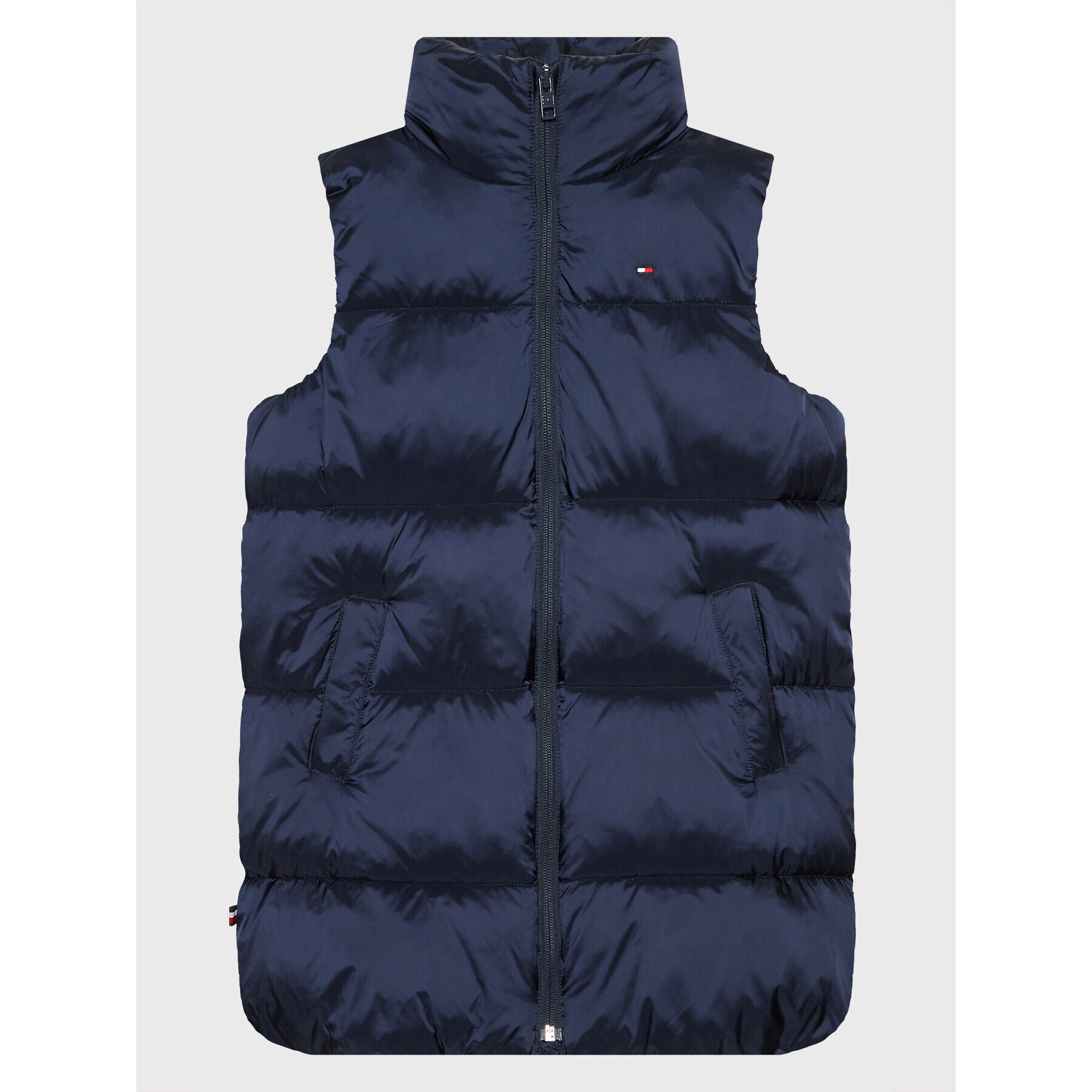 Tommy Hilfiger Vestă Shiny KG0KG06917 Bleumarin Regular Fit - Pled.ro