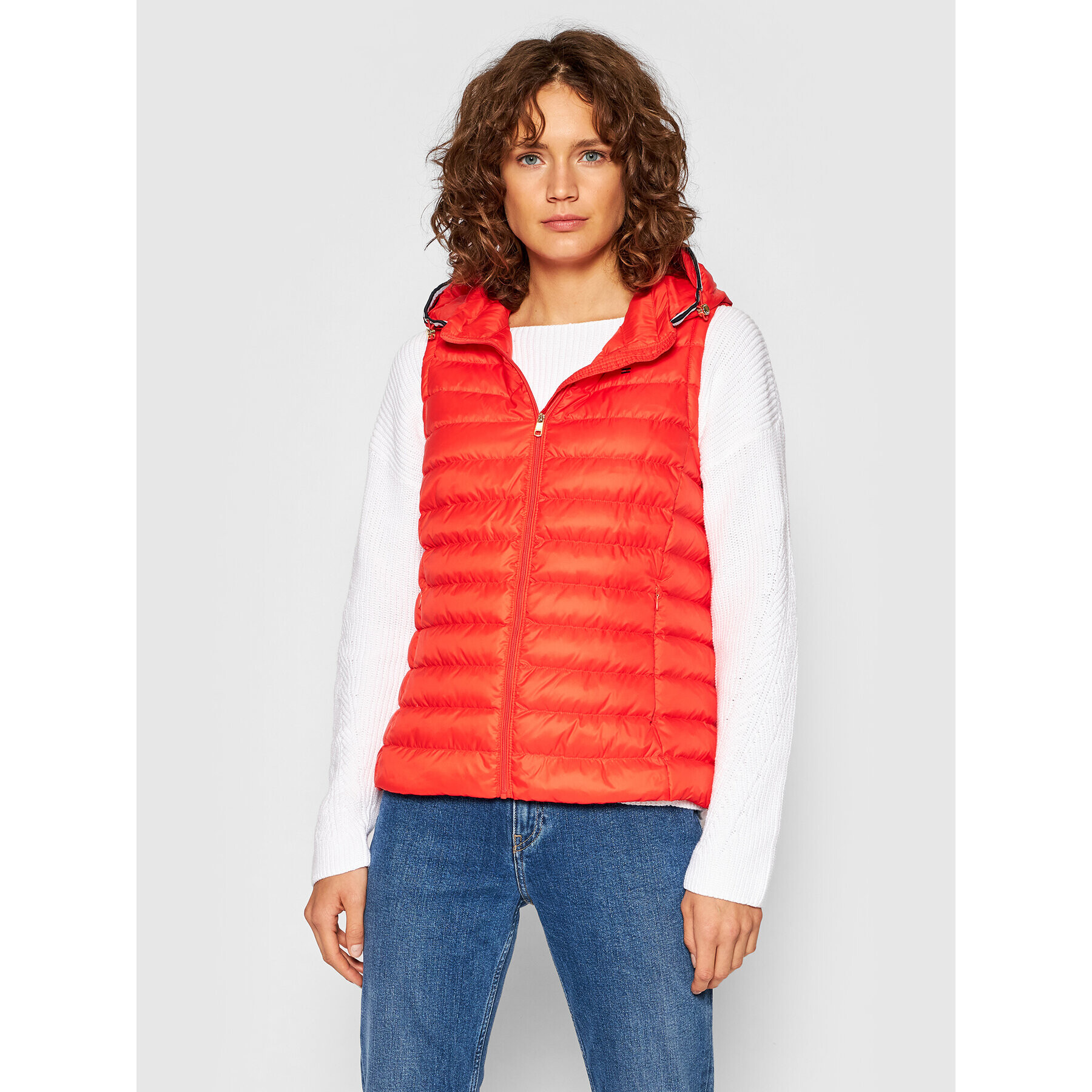 Tommy Hilfiger Vestă Th Ess Lw Down Vest WW0WW30841 Roșu Regular Fit - Pled.ro