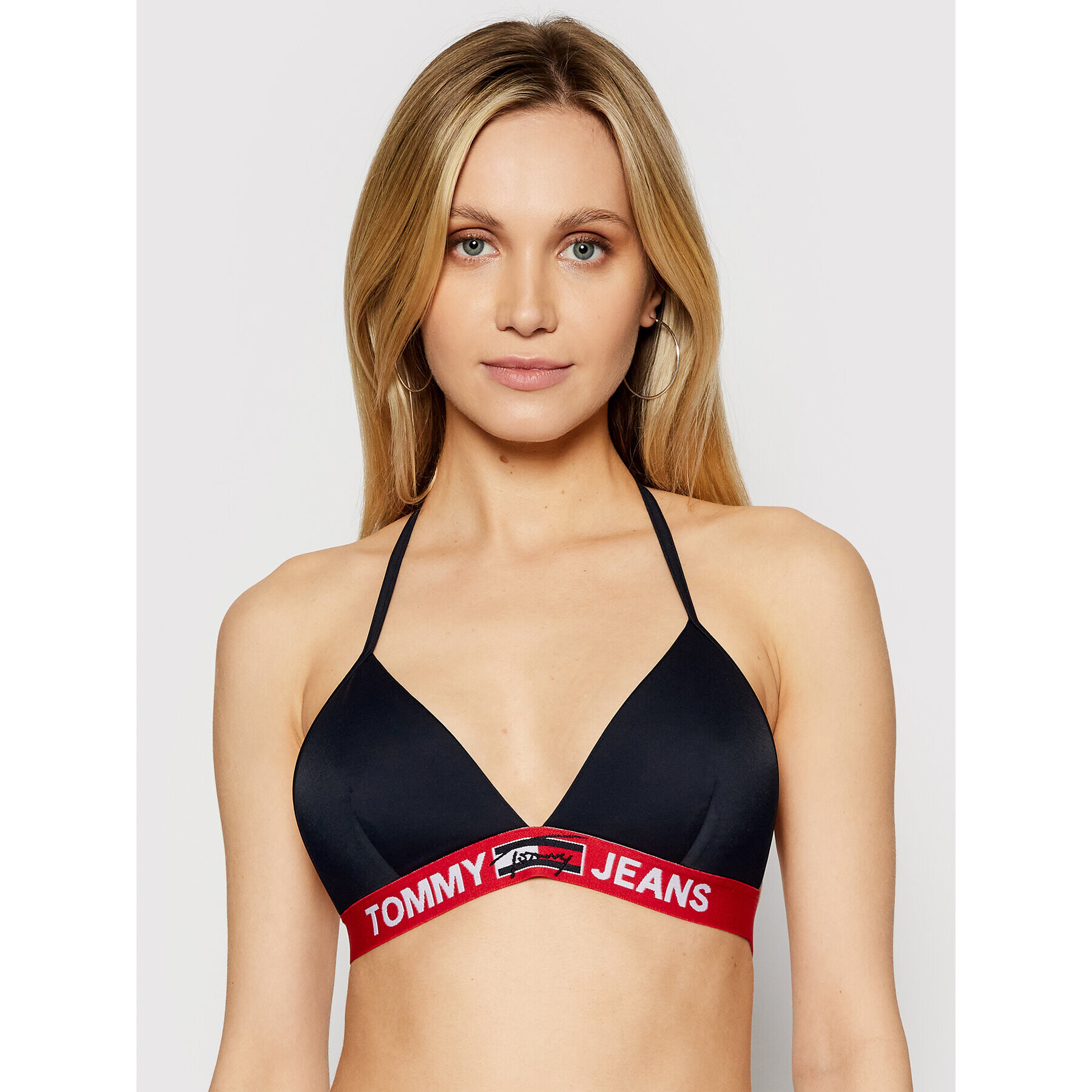 Tommy Jeans Bikini partea de sus Triangle Fixed UW0UW02938 Bleumarin - Pled.ro