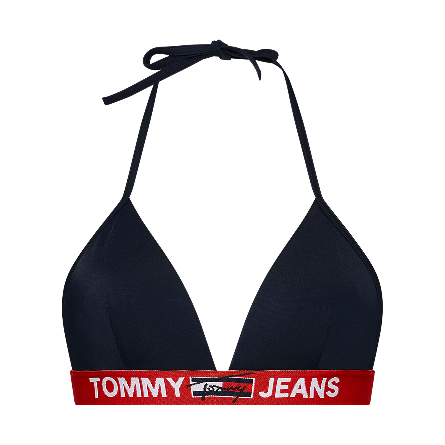 Tommy Jeans Bikini partea de sus Triangle Fixed UW0UW02938 Bleumarin - Pled.ro