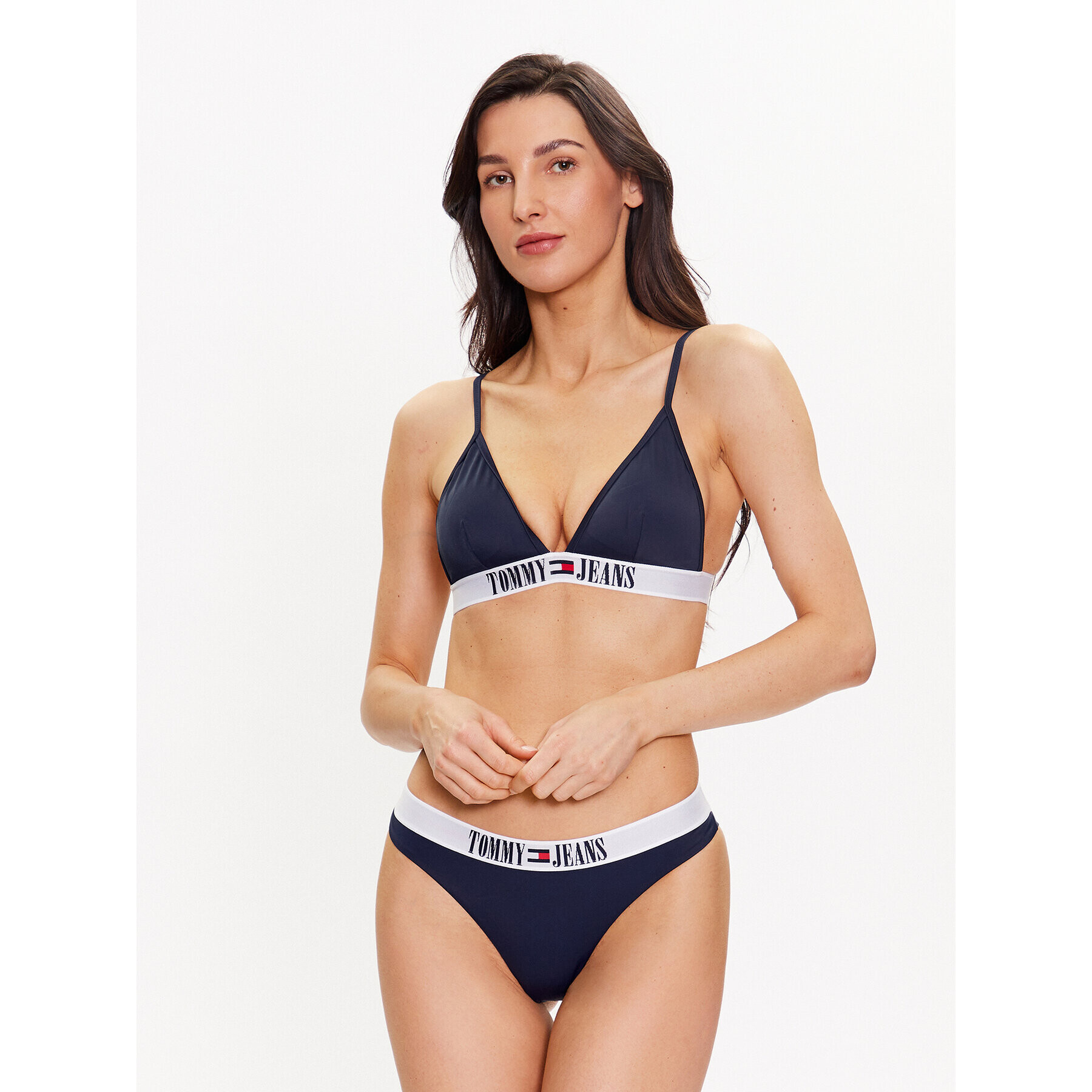 Tommy Jeans Bikini partea de sus UW0UW04079 Bleumarin - Pled.ro