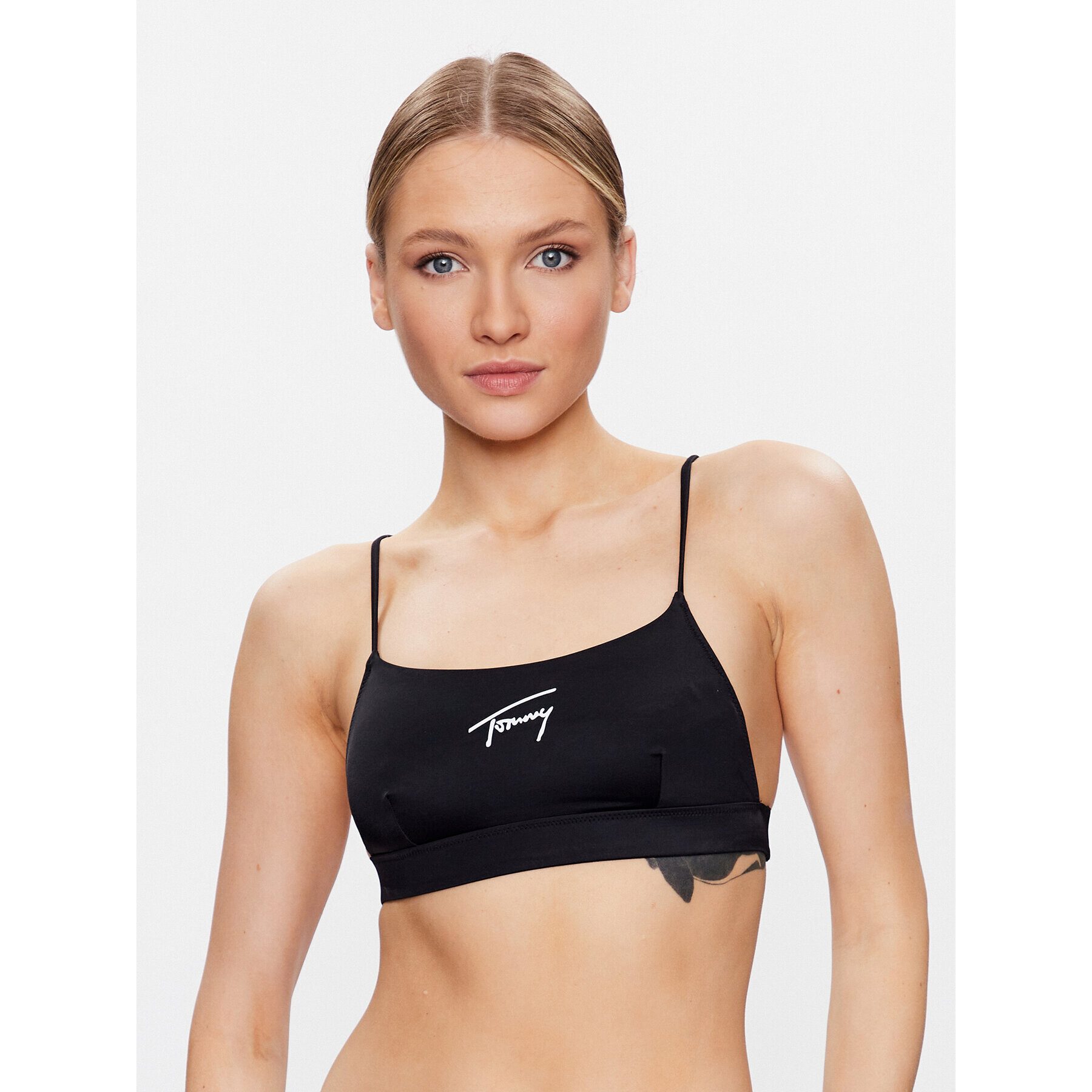 Tommy Jeans Bikini partea de sus UW0UW04085 Negru - Pled.ro