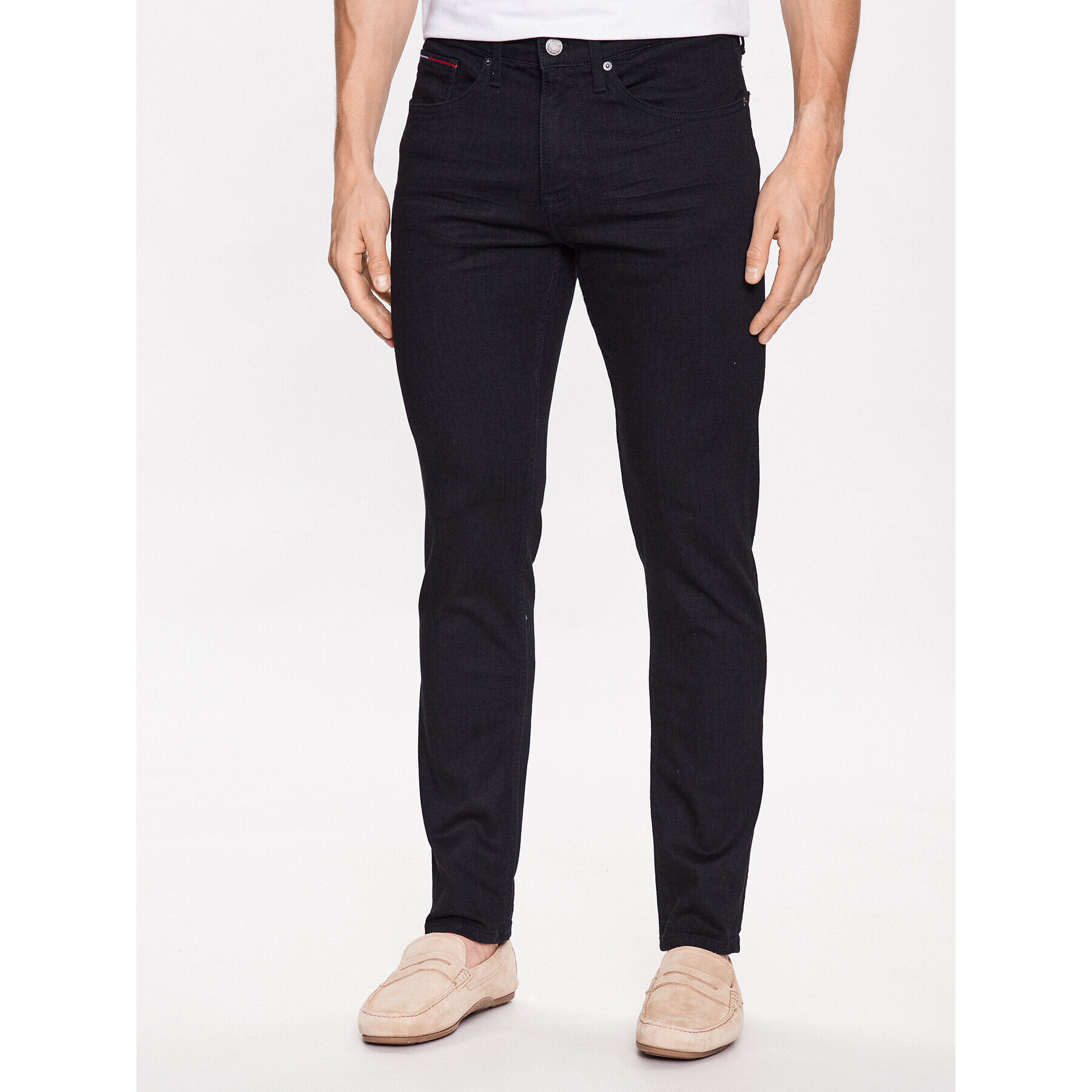 Tommy Jeans Blugi Austin DM0DM09559 Negru Slim Fit - Pled.ro