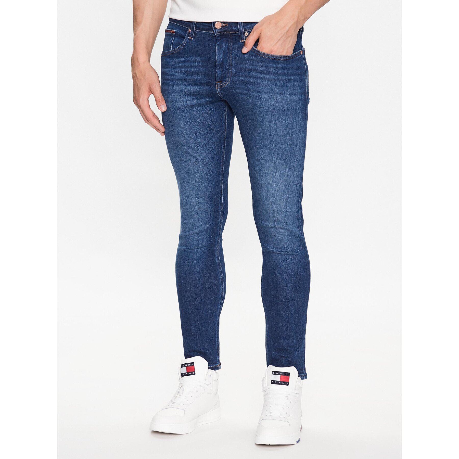 Tommy Jeans Blugi Austin DM0DM16695 Bleumarin Slim Fit - Pled.ro