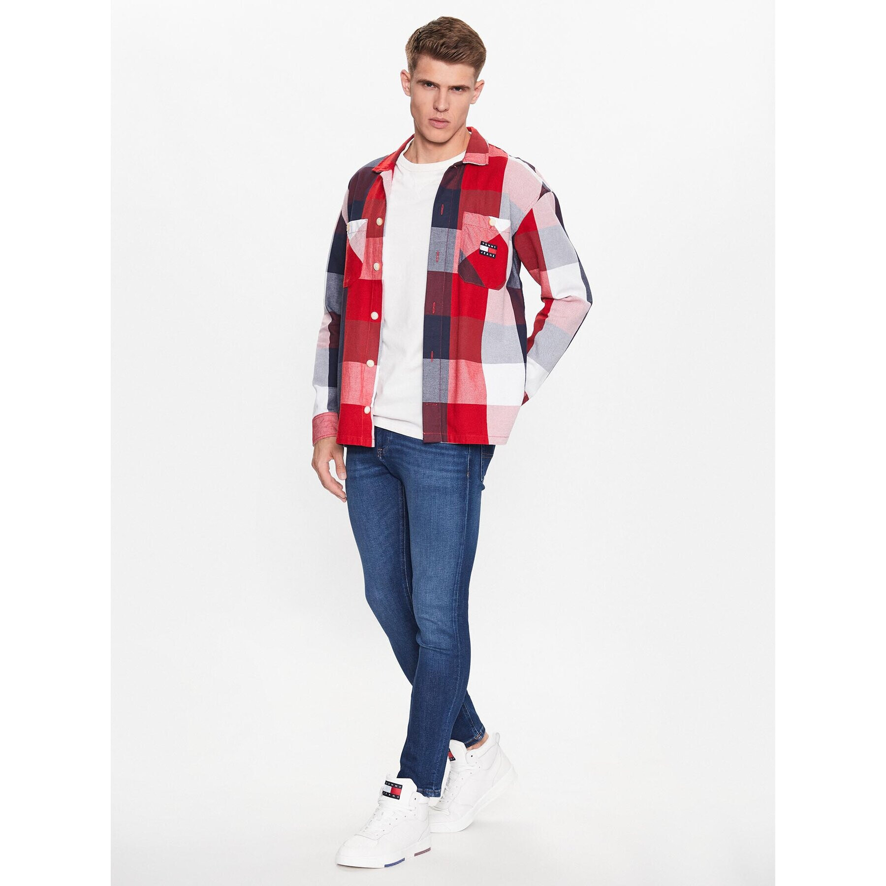 Tommy Jeans Blugi Austin DM0DM16695 Bleumarin Slim Fit - Pled.ro