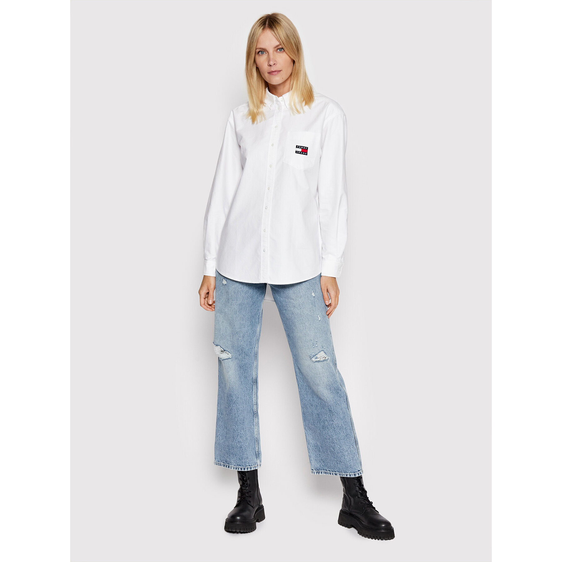 Tommy Jeans Blugi Betsy DW0DW11487 Albastru Loose Fit - Pled.ro