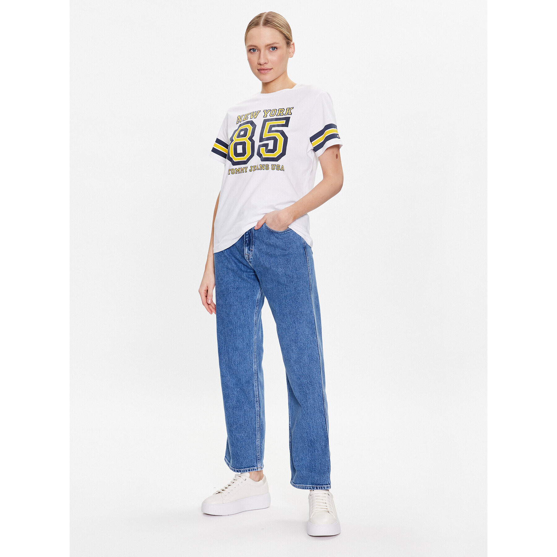 Tommy Jeans Blugi Betsy DW0DW15744 Albastru Loose Fit - Pled.ro