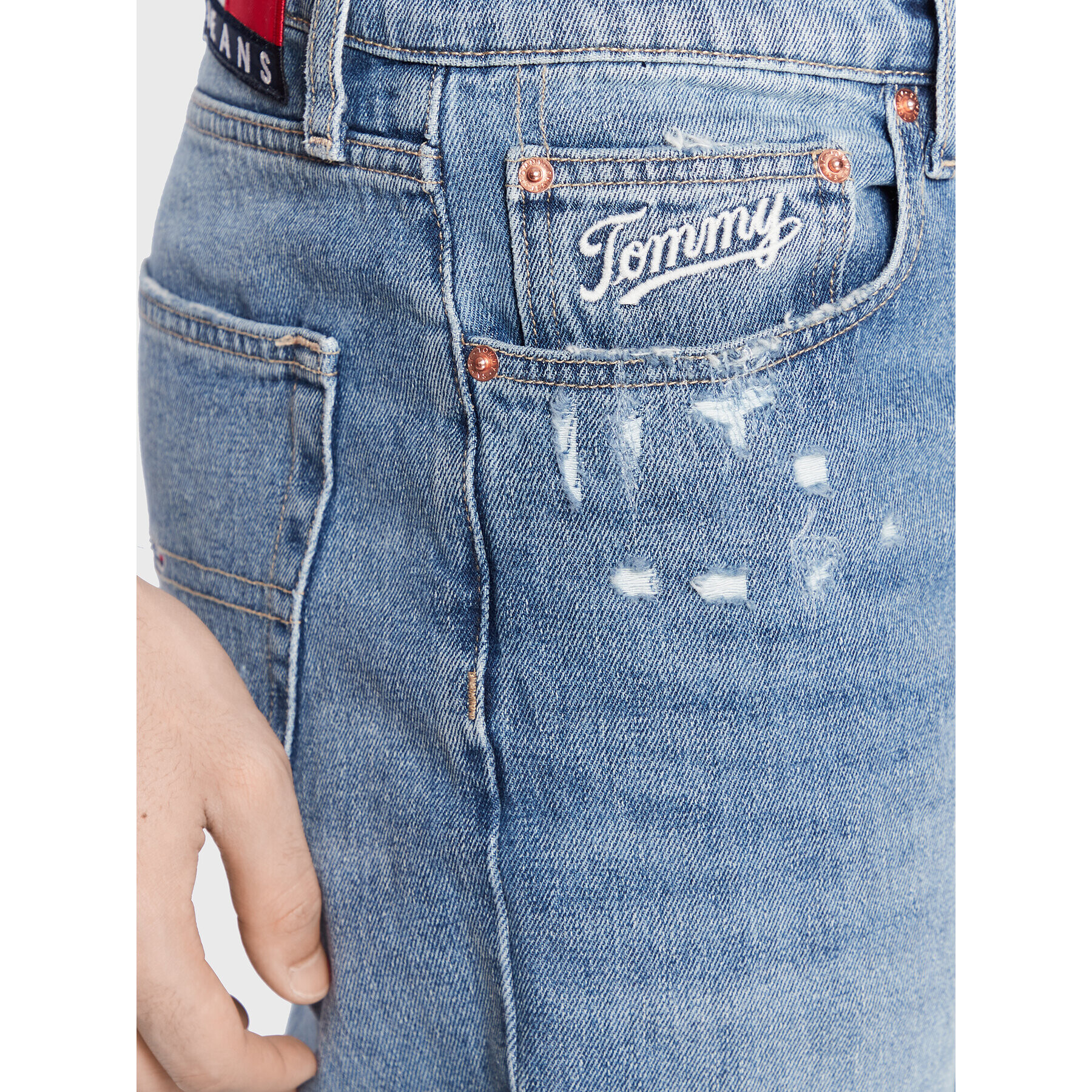 Tommy Jeans Blugi Dad DM0DM15601 Albastru Regular Fit - Pled.ro