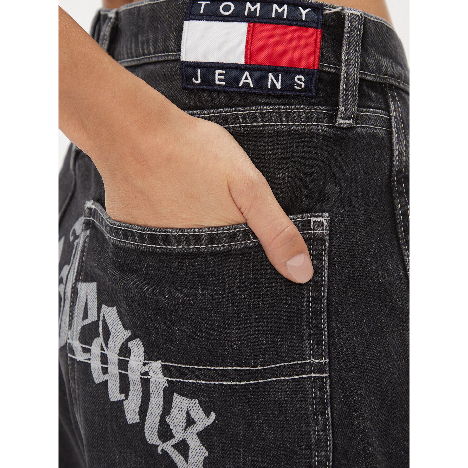 Tommy Jeans Blugi Daisy DW0DW16628 Negru Baggy Fit - Pled.ro