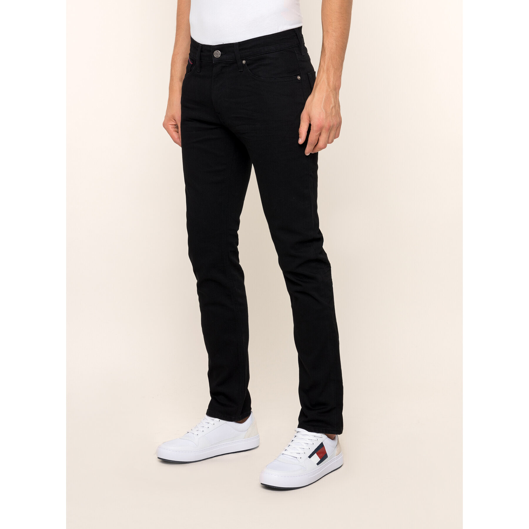 Tommy Jeans Blugi DM0DM04372 Negru Slim Fit - Pled.ro