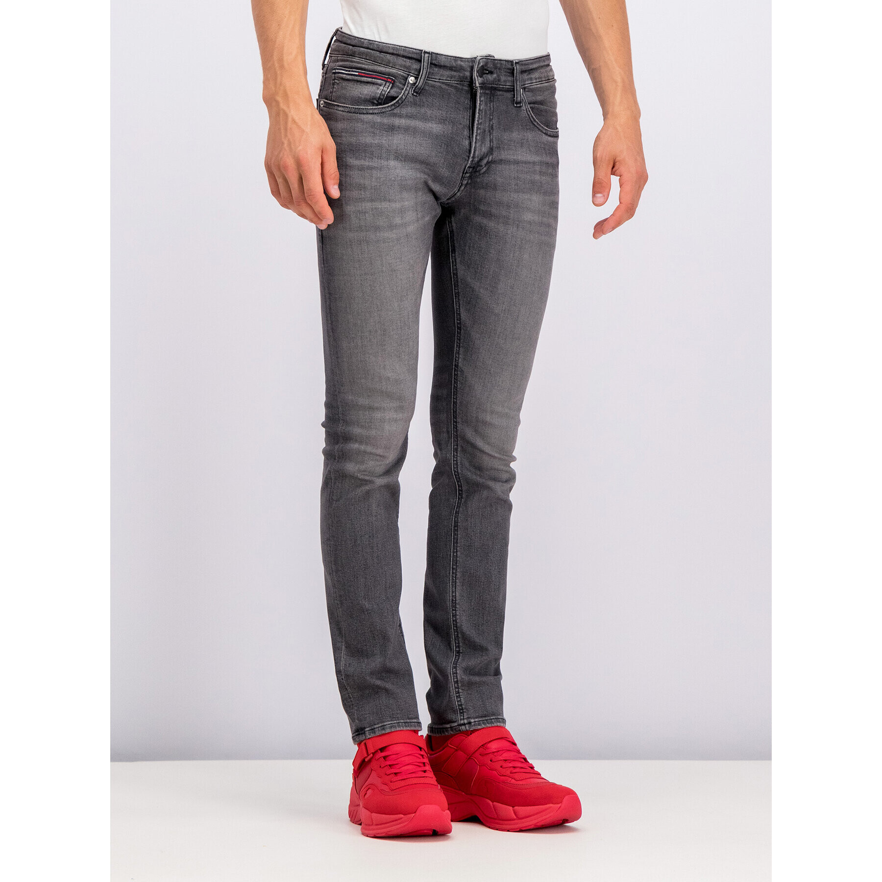 Tommy Jeans Blugi DM0DM06371 Gri Slim Fit - Pled.ro