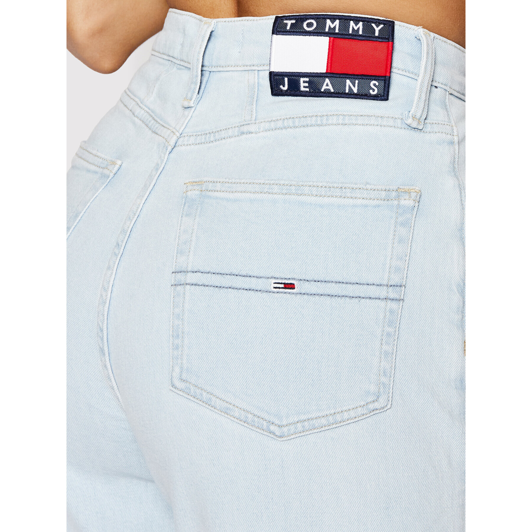 Tommy Jeans Blugi DW0DW12938 Albastru Mom Fit - Pled.ro