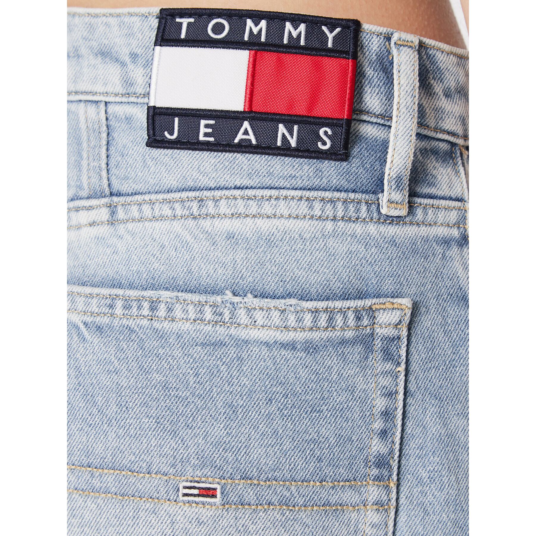 Tommy Jeans Blugi DW0DW14774 Albastru Mom Fit - Pled.ro