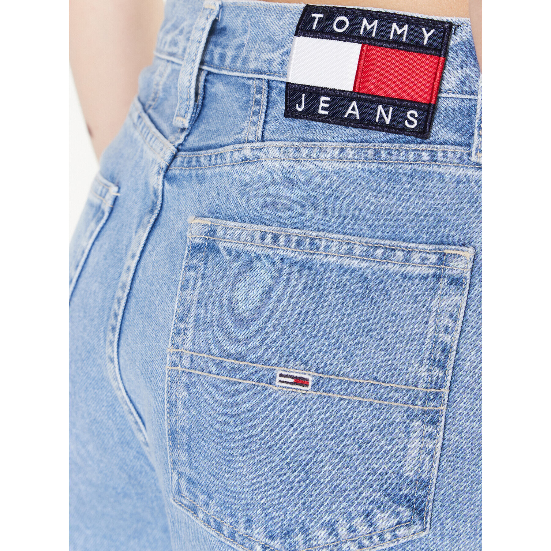 Tommy Jeans Blugi DW0DW14809 Albastru Mom Fit - Pled.ro