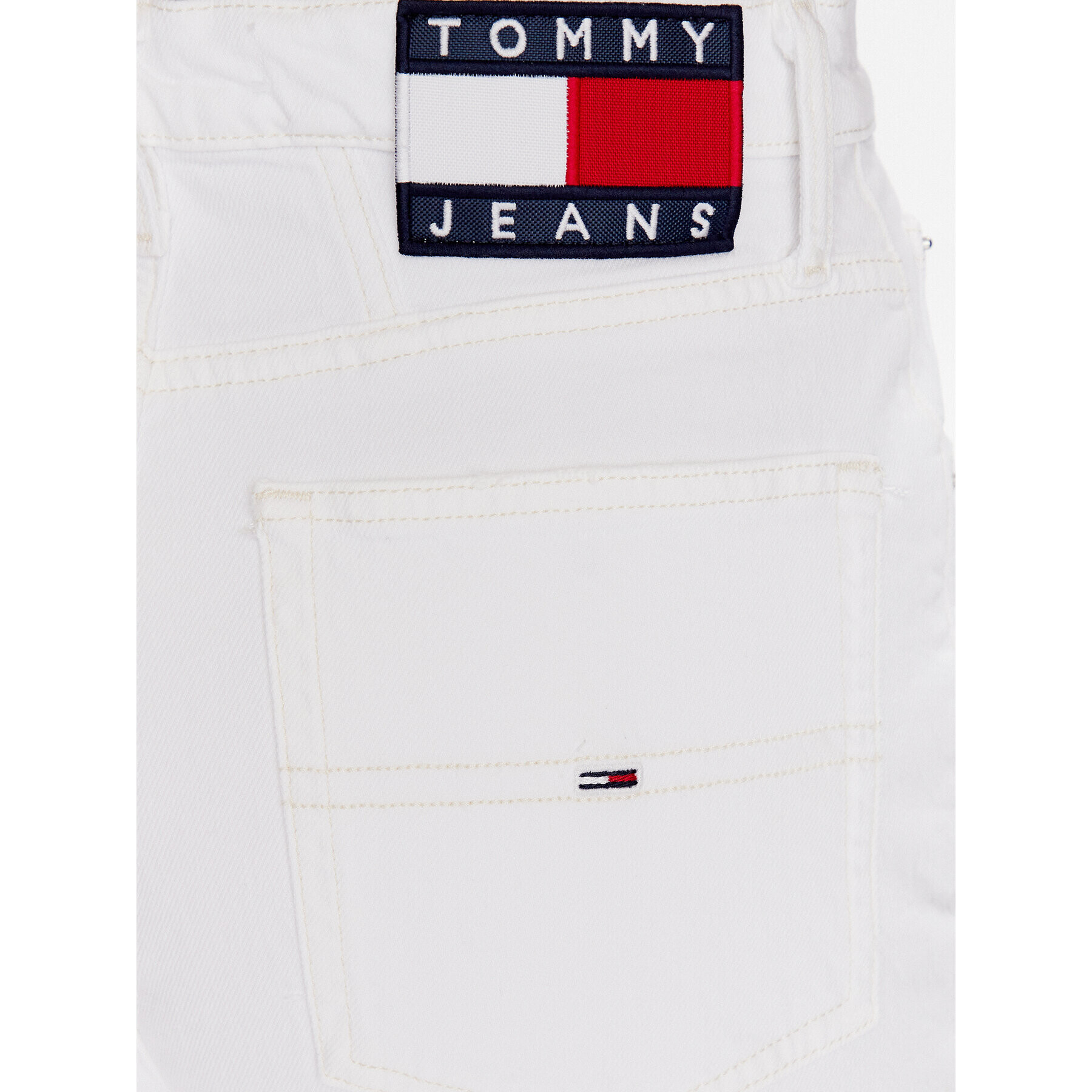 Tommy Jeans Blugi DW0DW15502 Alb Mom Fit - Pled.ro