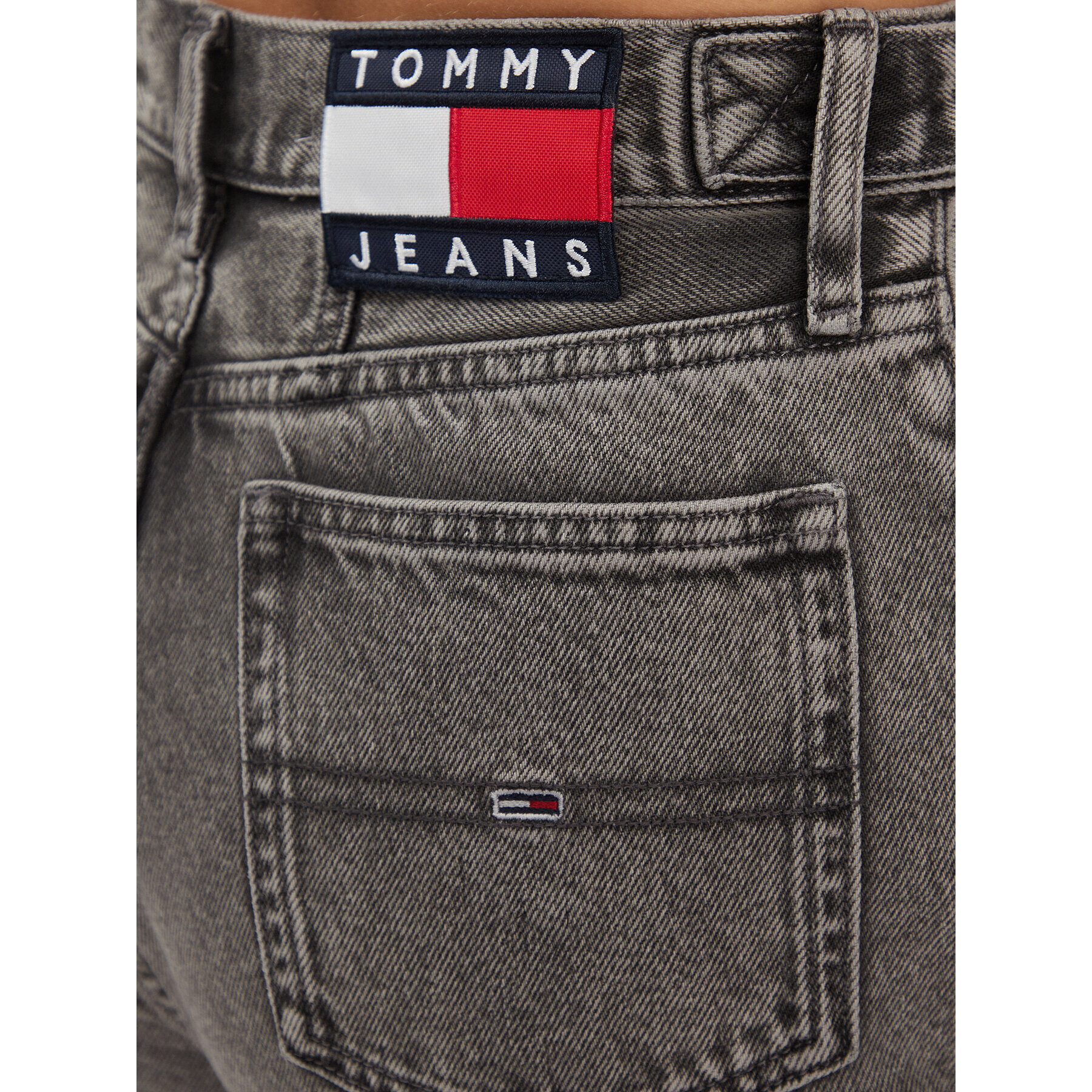 Tommy Jeans Blugi DW0DW16215 Gri Mom Fit - Pled.ro