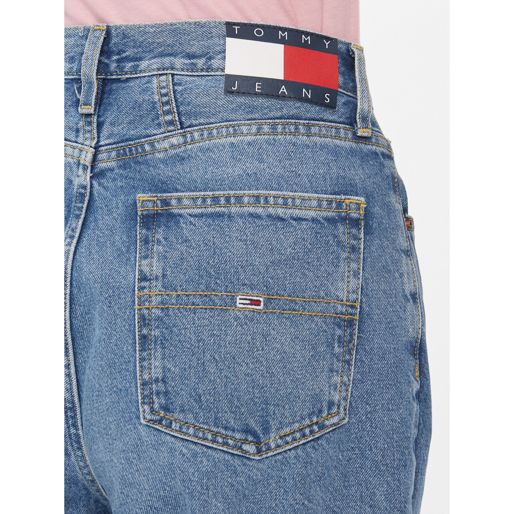 Tommy Jeans Blugi DW0DW17490 Albastru Mom Fit - Pled.ro