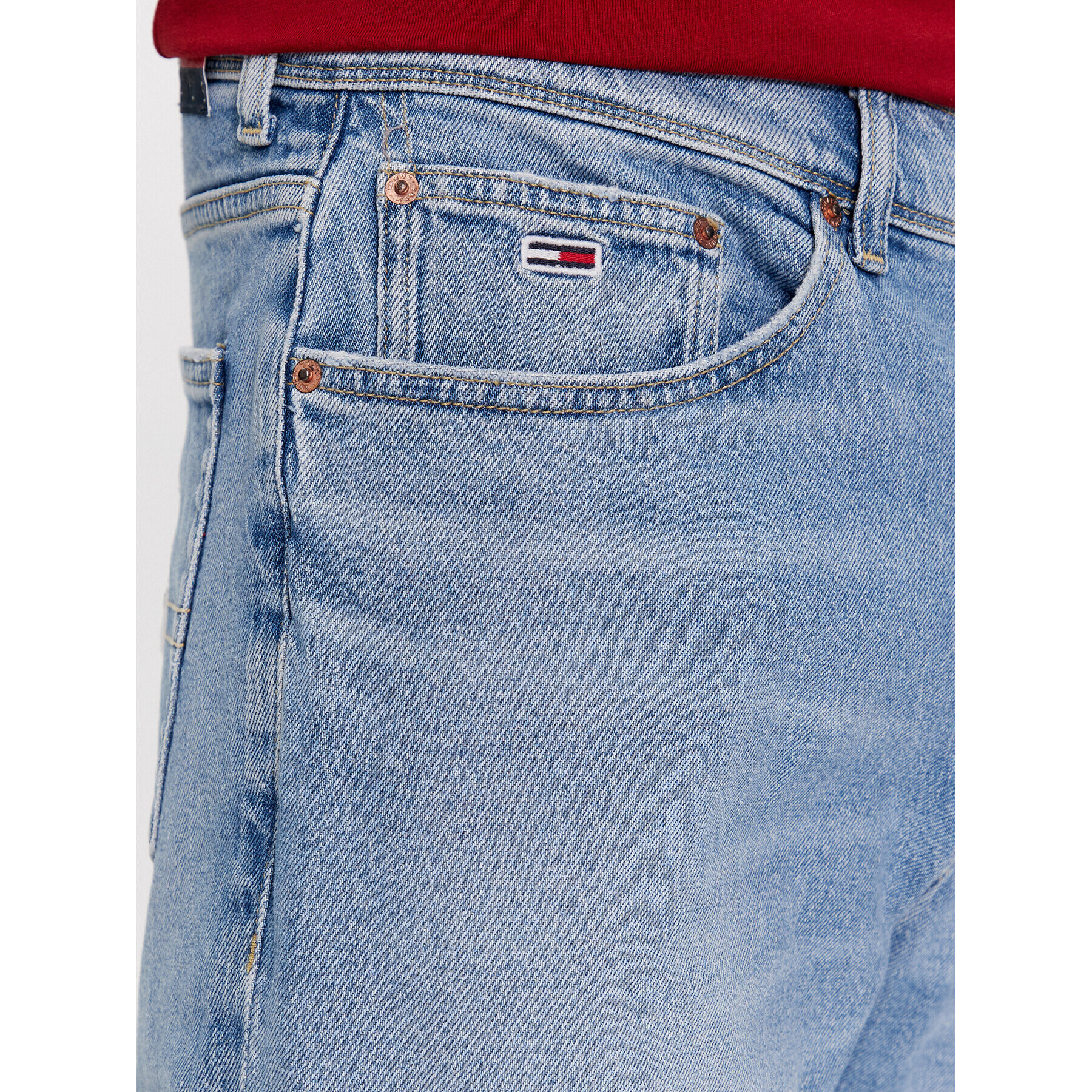 Tommy Jeans Blugi Ethan DM0DM18179 Albastru Straight Fit - Pled.ro