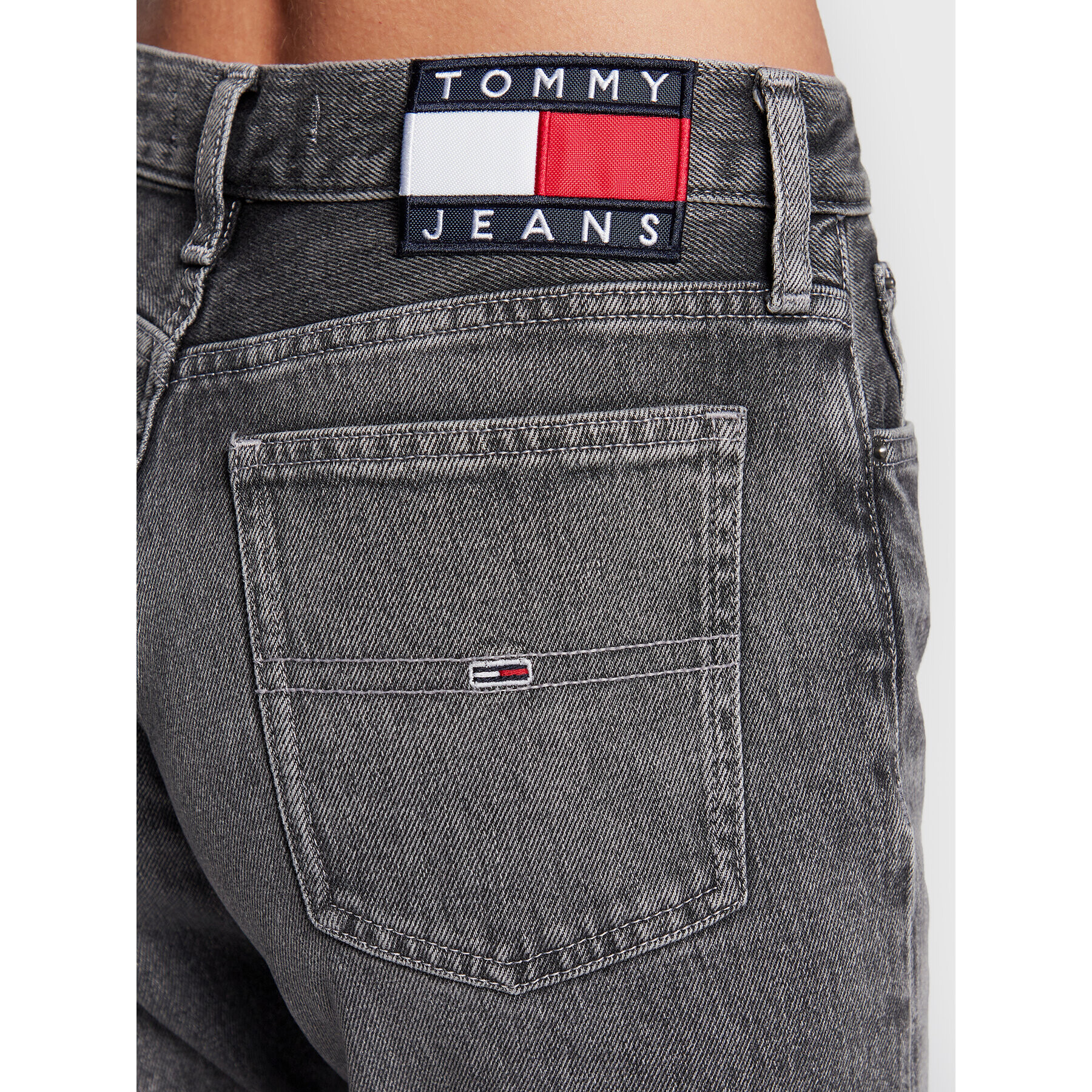 Tommy Jeans Blugi Izzie DW0DW14770 Gri Slim Fit - Pled.ro