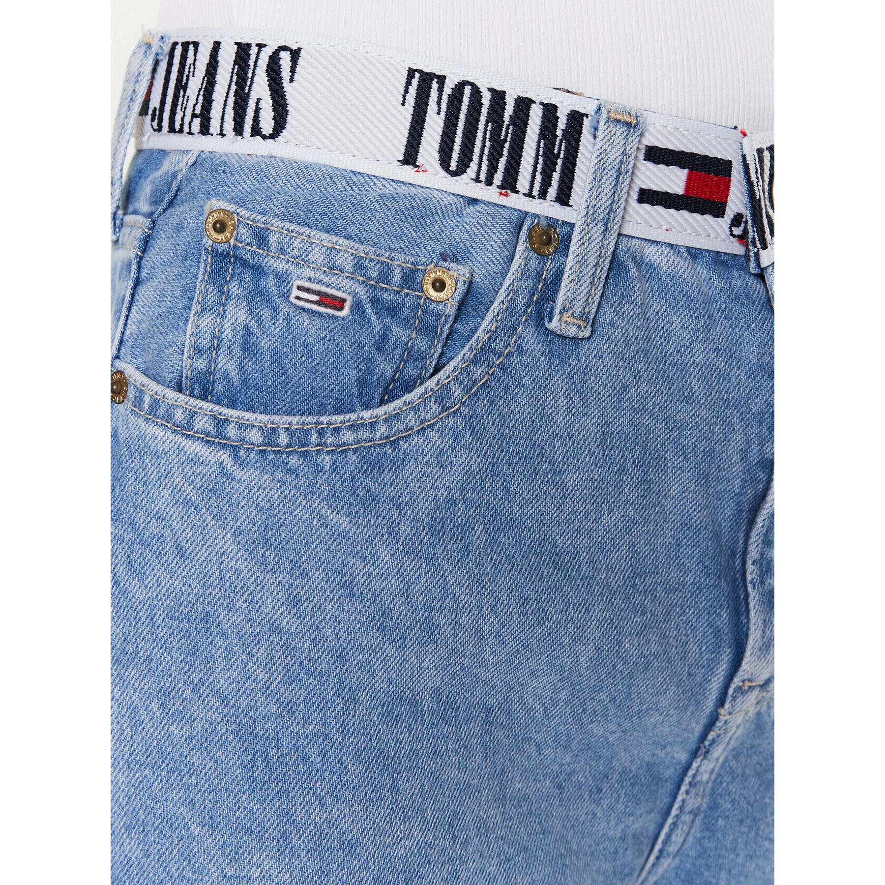 Tommy Jeans Blugi Izzie DW0DW15047 Albastru Slim Fit - Pled.ro