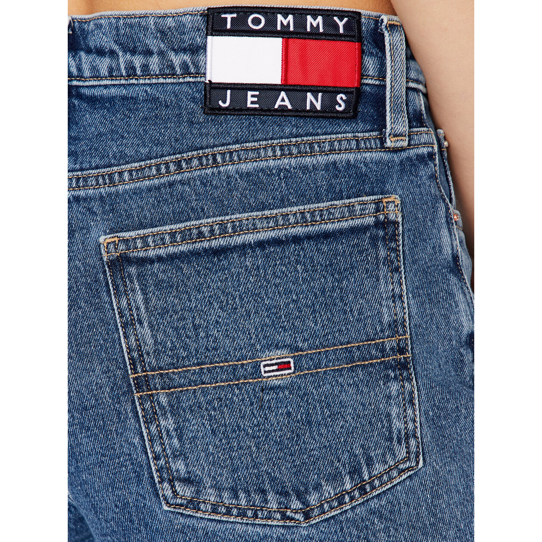 Tommy Jeans Blugi Izzie DW0DW15804 Bleumarin Slim Leg - Pled.ro